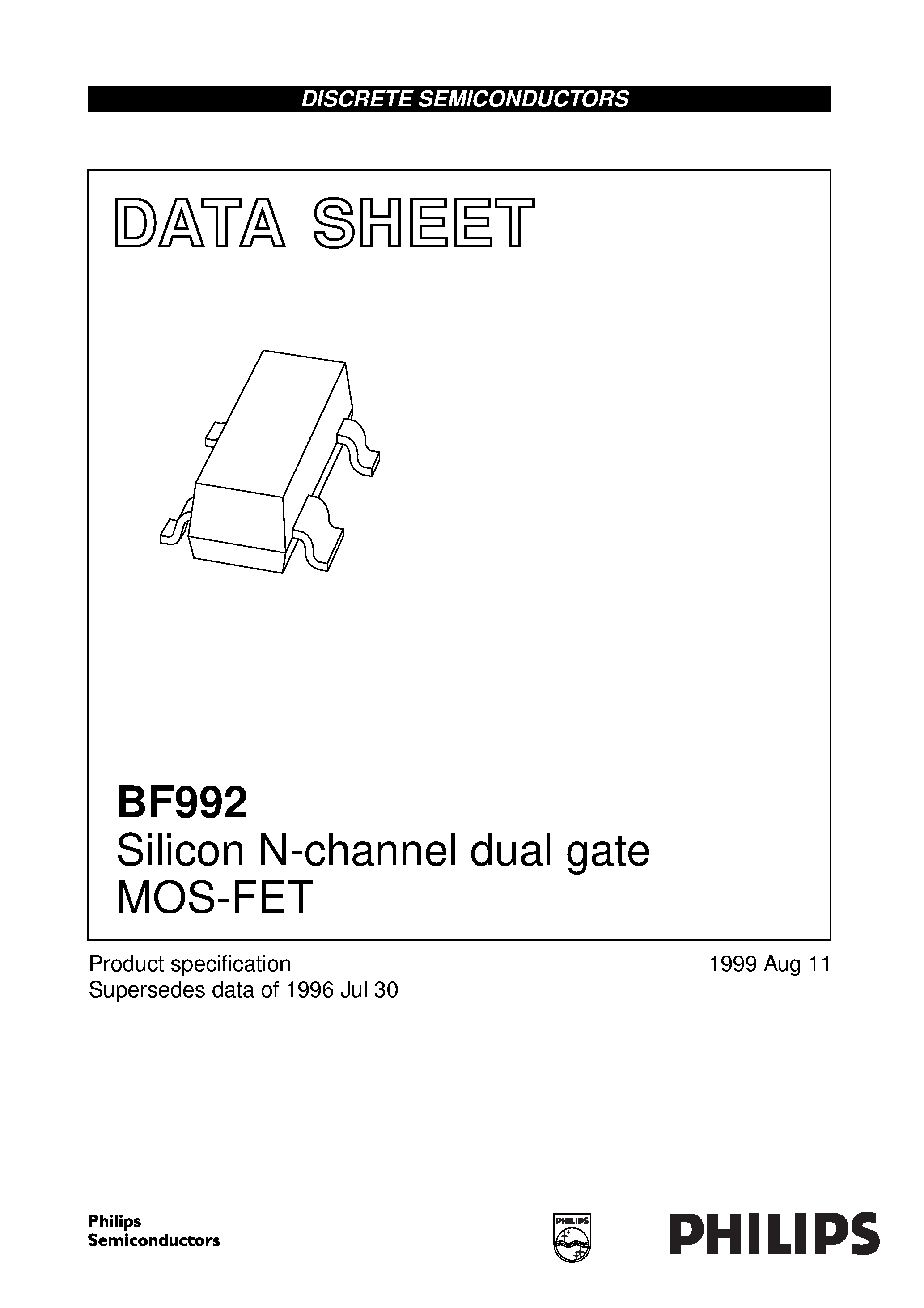Datasheet BF992 - Silicon N-channel dual gate MOS-FET page 1