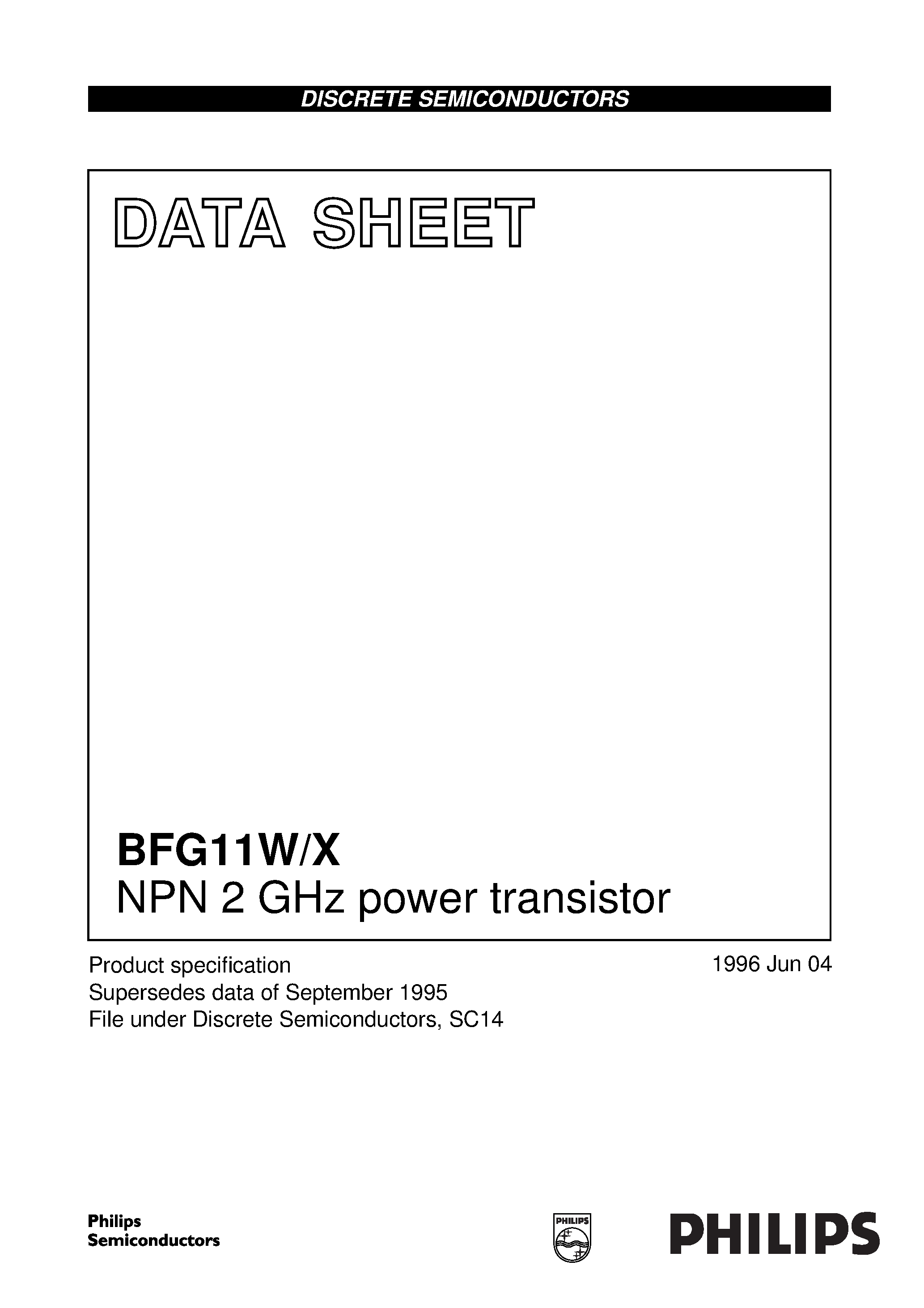 Даташит на микросхему BFG11W страница 1 Даташит BFG11W - NPN 2 GHz power transistor страница 1