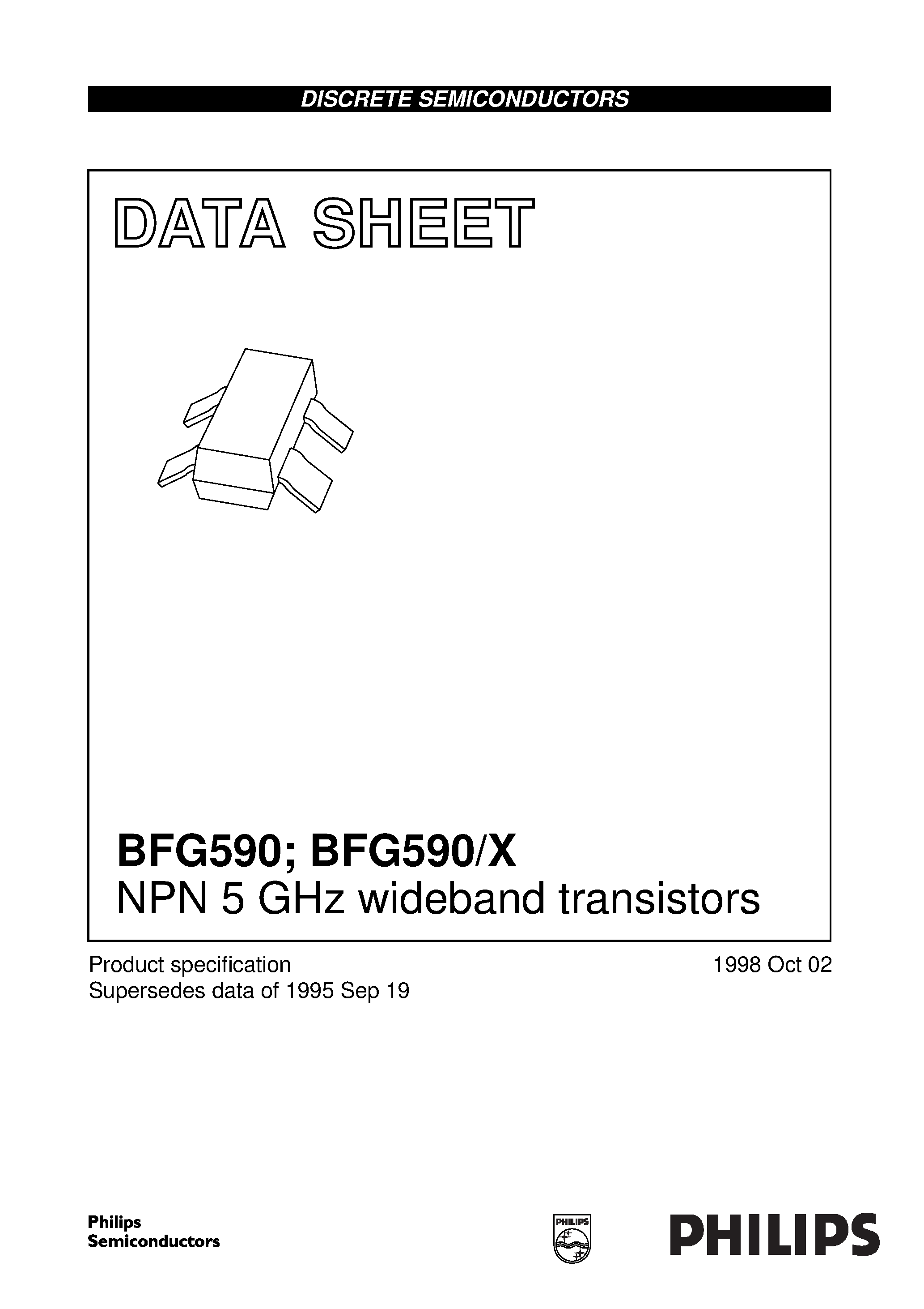 Даташит на микросхему BFG590 страница 1 Даташит BFG590 - NPN 5 GHz wideband transistors страница 1