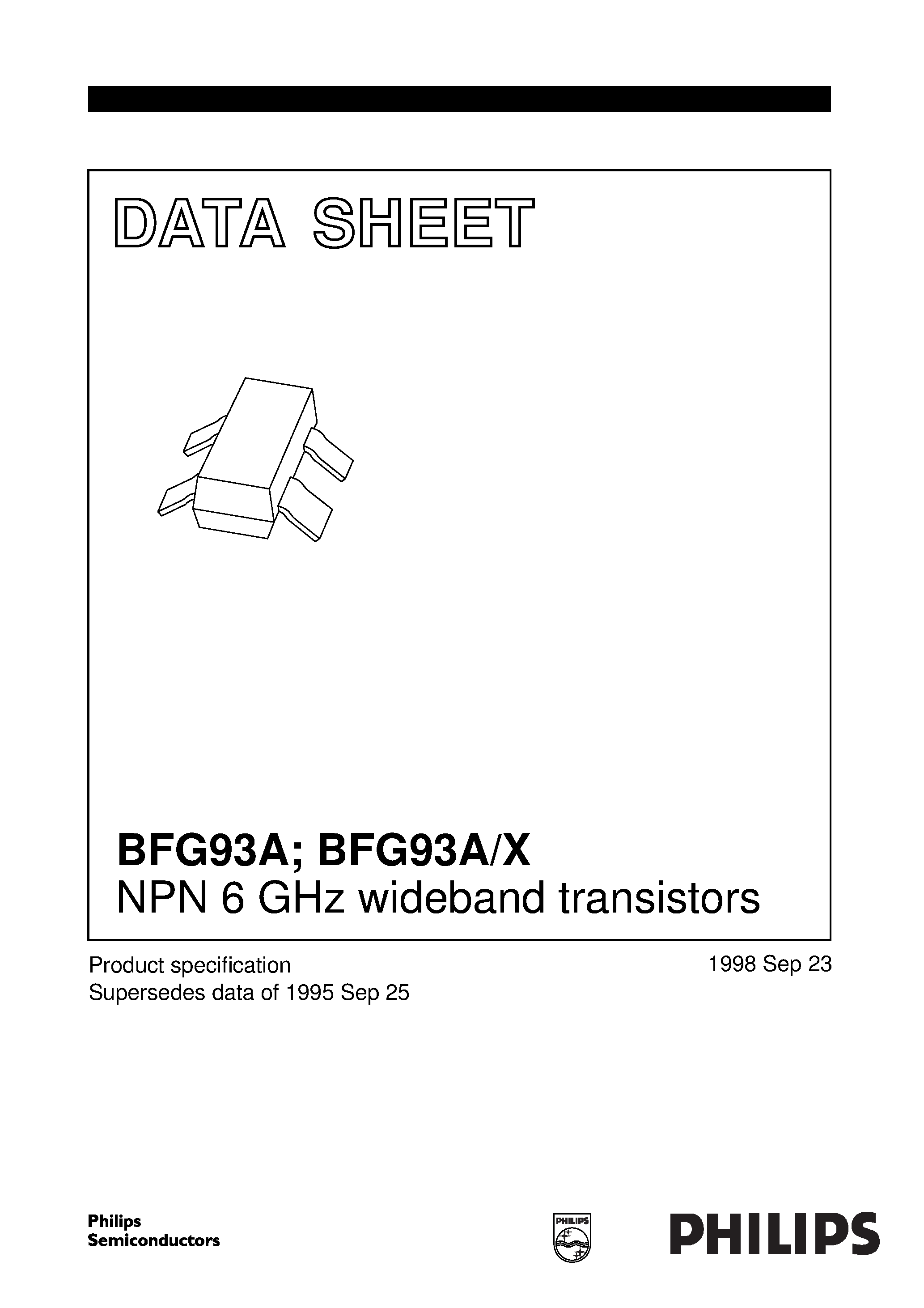 Datasheet BFG93A - NPN 6 GHz wideband transistors page 1