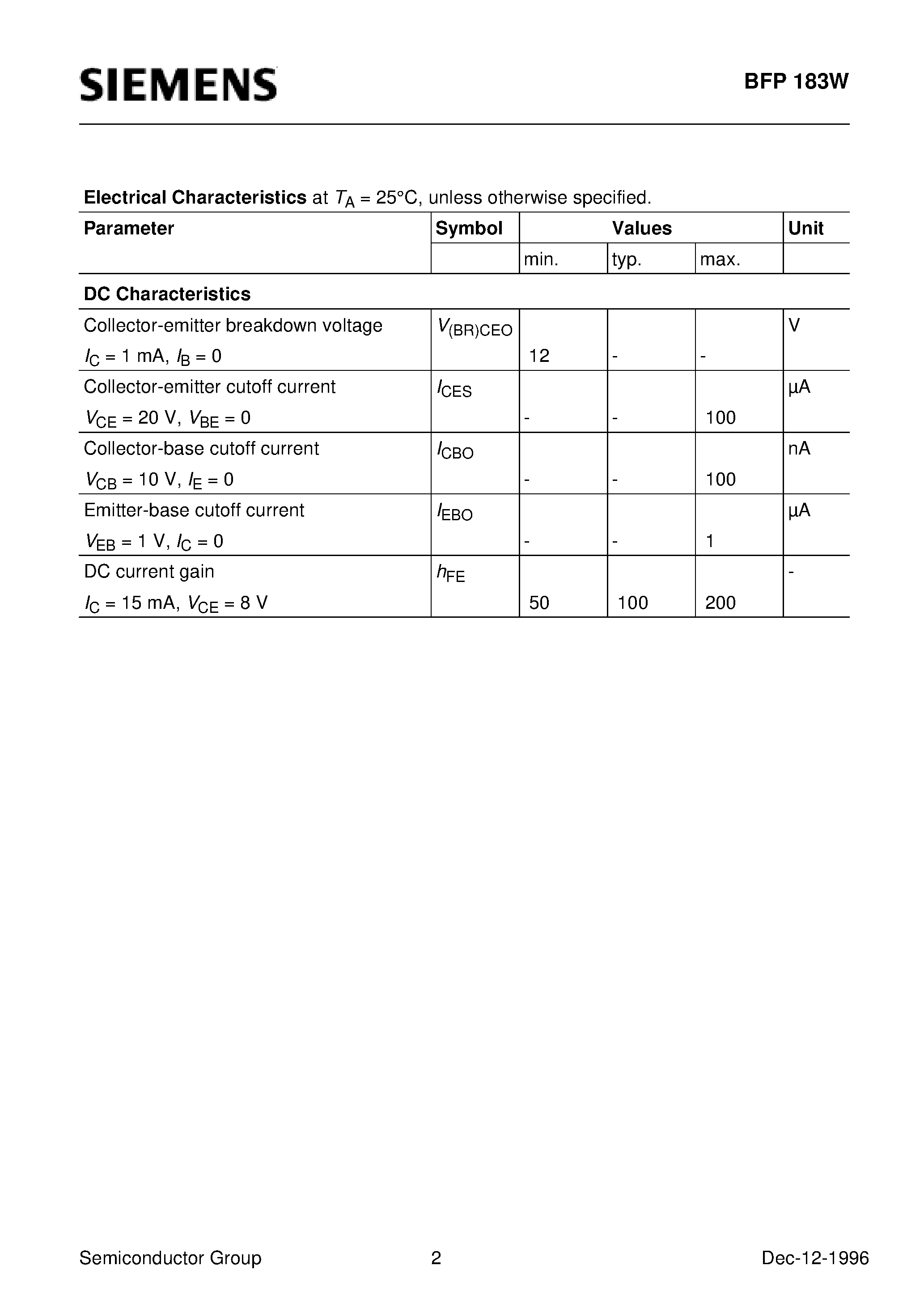 Даташит на микросхему BFP183W страница 2 Даташит BFP183W - NPN Silicon RF Transistor (For low noise/ high-gain broadband amplifiers at collector currents from 2 mA to 30 mA) страница 2