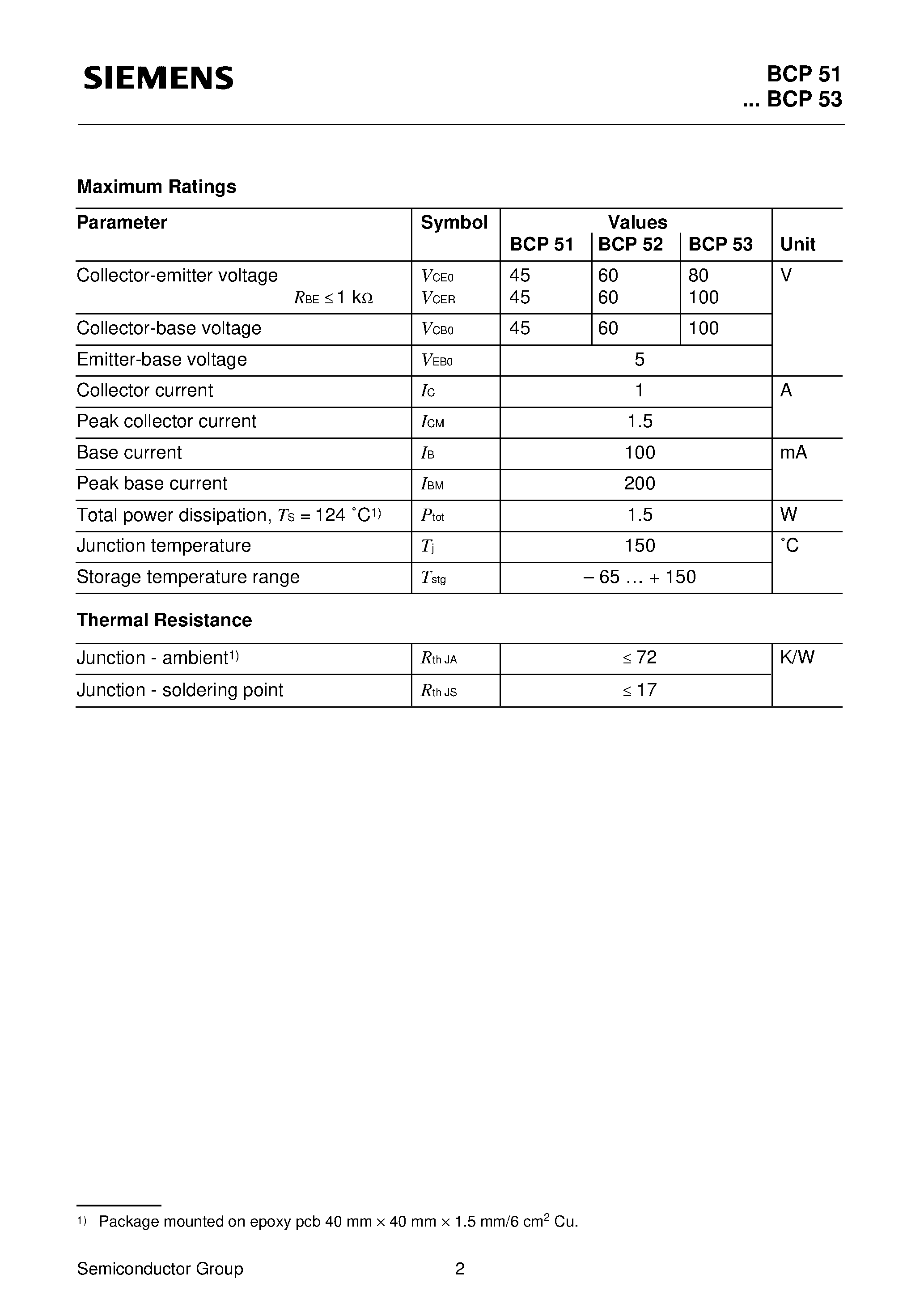 Даташит BCP53-10 - PNP Silicon AF Transistors (For AF driver and output stages High collector current) страница 2