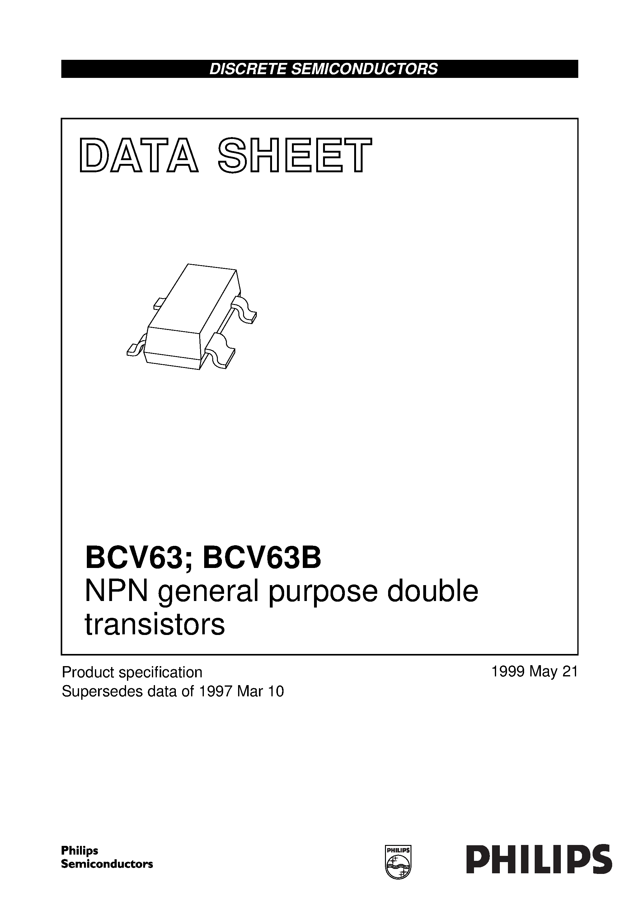 Даташит BCV63 - NPN general purpose double transistors страница 1