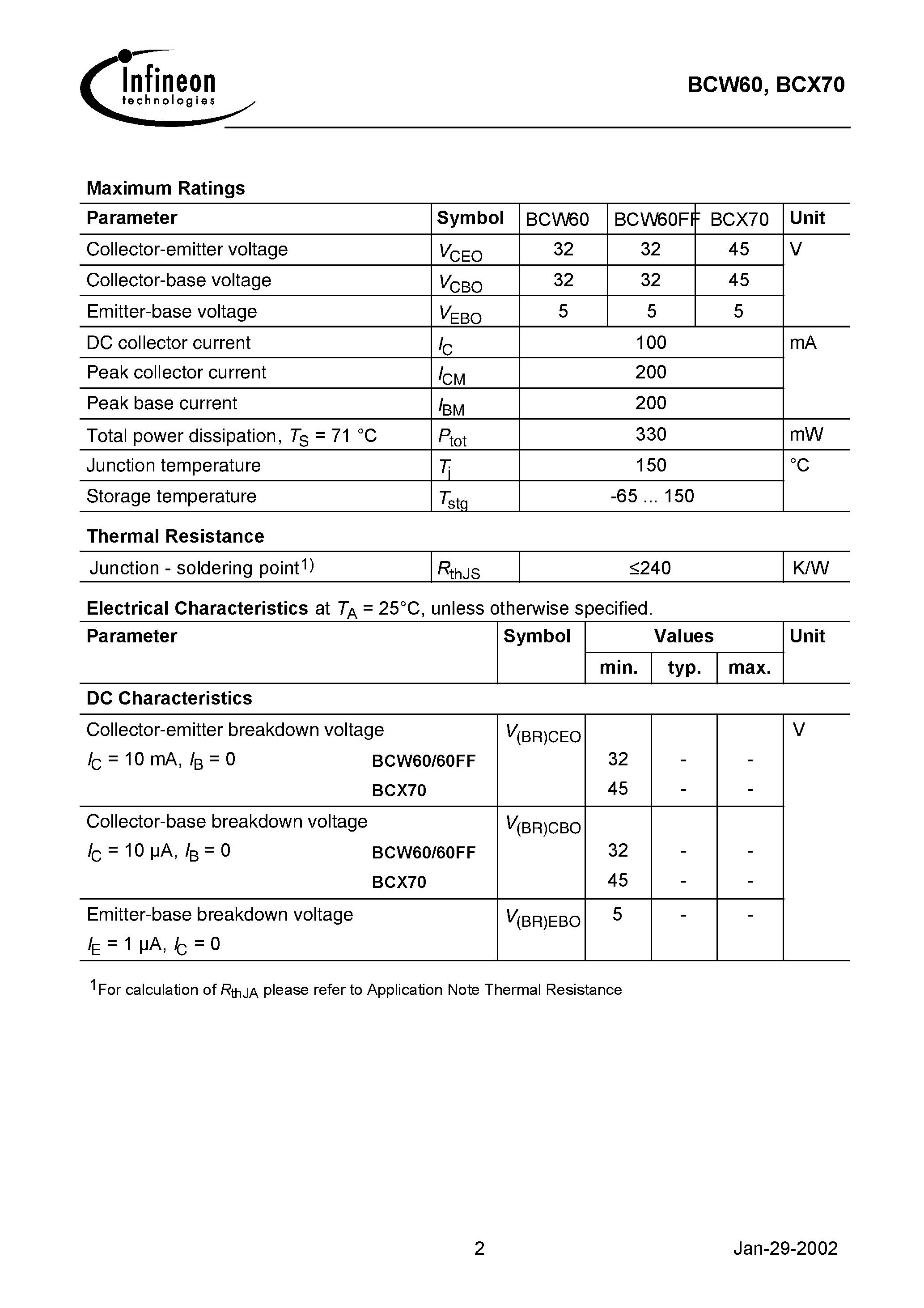 Datasheet BCW60C - NPN Silicon AF Transistors page 2