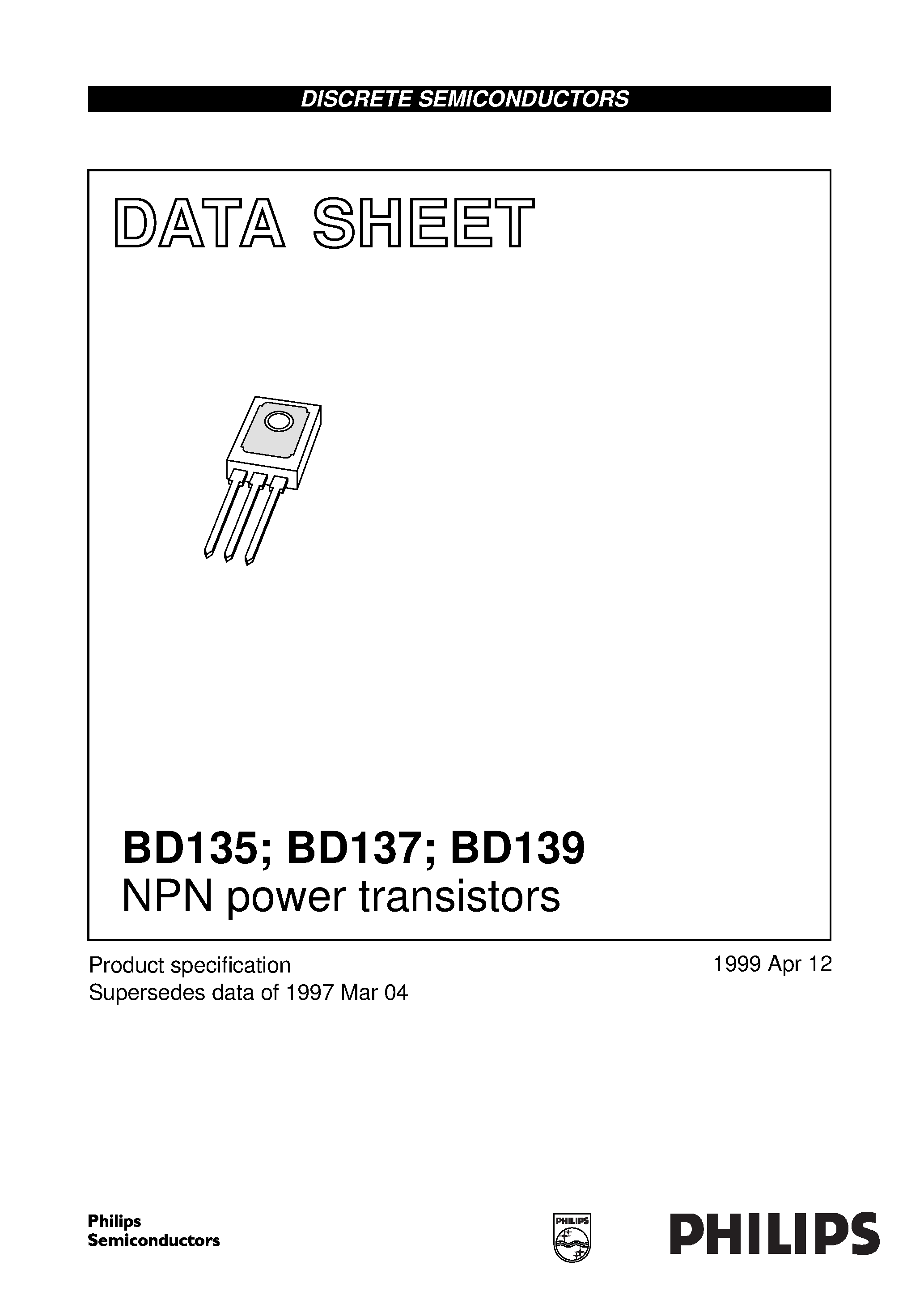 Datasheet BD139 - NPN power transistors page 1