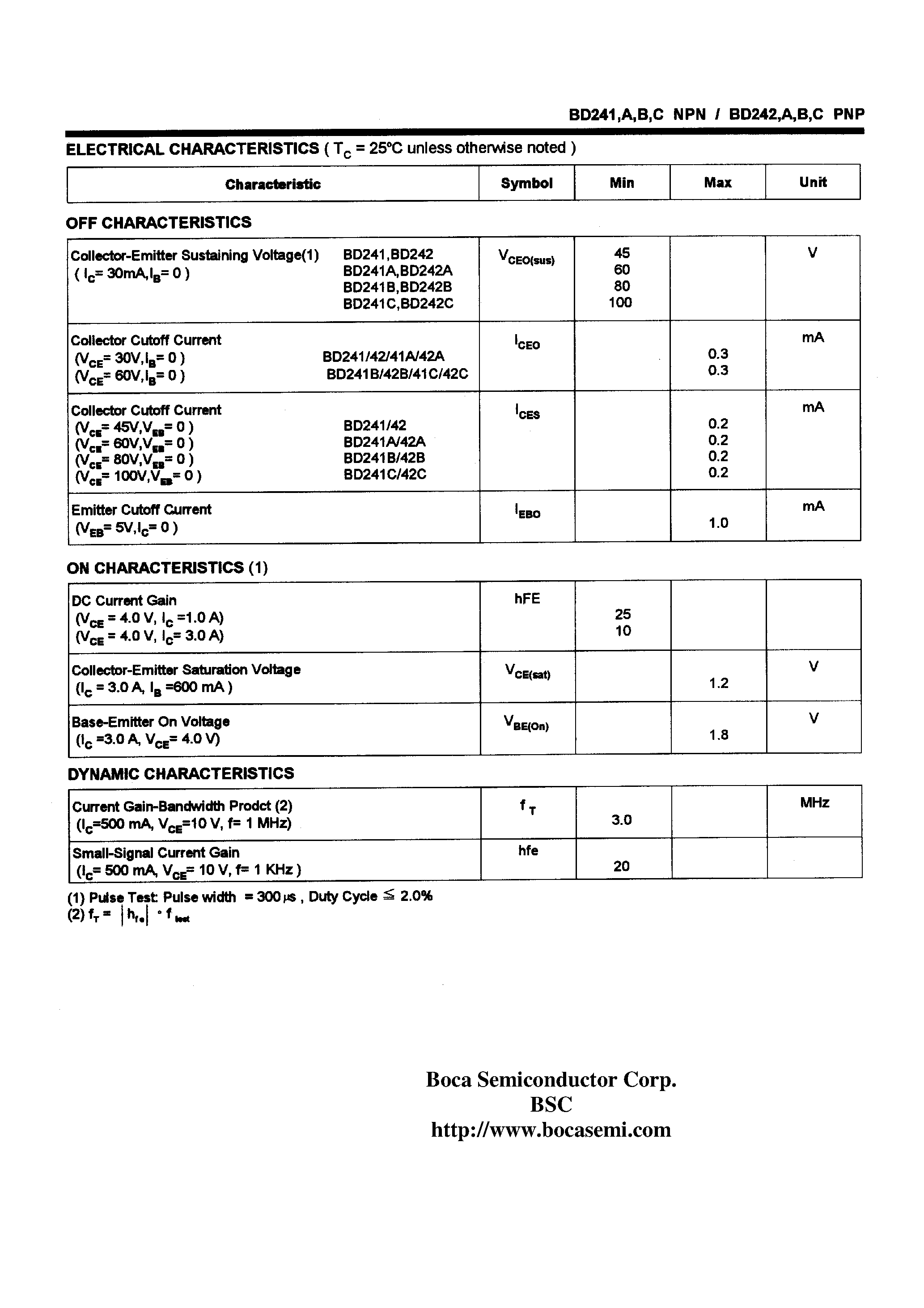 Datasheet BD241A - COMPLEMENTARY SILICON PLASTIC POWER TRANSISTORSS page 2