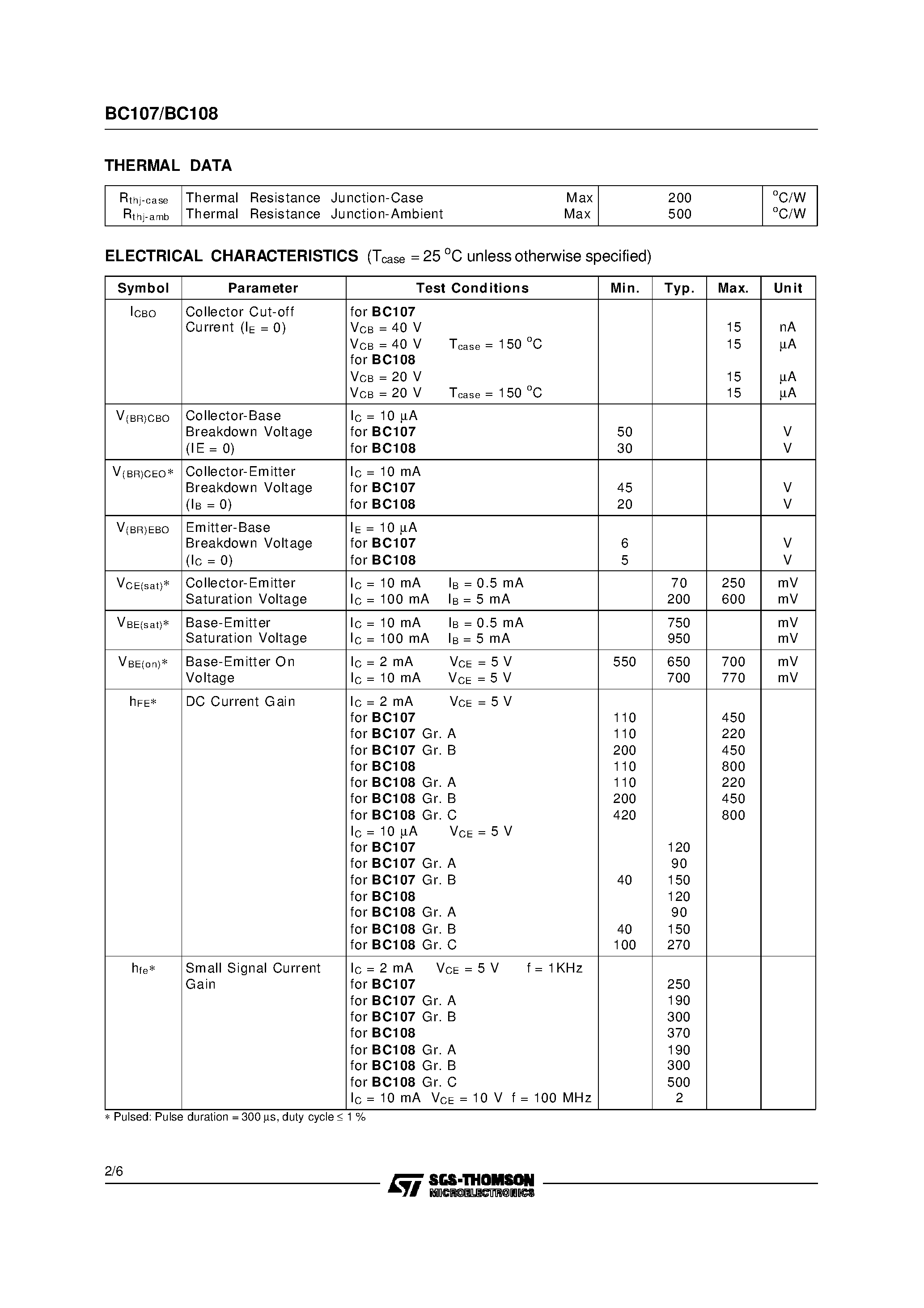 Datasheet BC320 - PNP SILICON PLANAR EPITAXIAL TRANSISTOR page 2