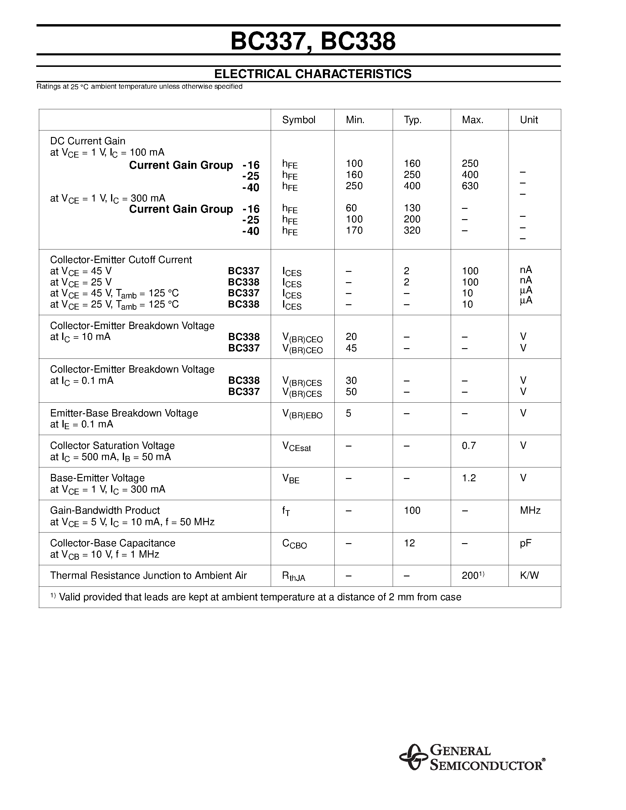 Даташит на микросхему BC338 страница 2 Даташит BC338 - NPN Silicon AF Transistors (High current gain High collector current Low collector-emitter saturation voltage) страница 2