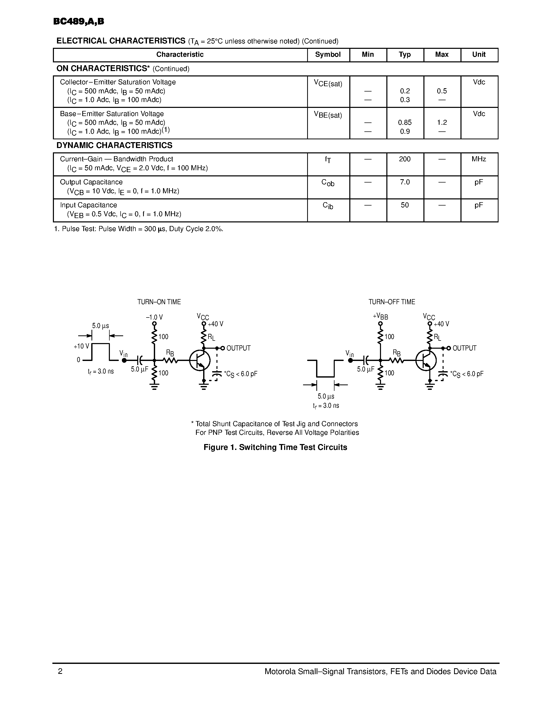 Даташит BC489B - High Current Transistors страница 2
