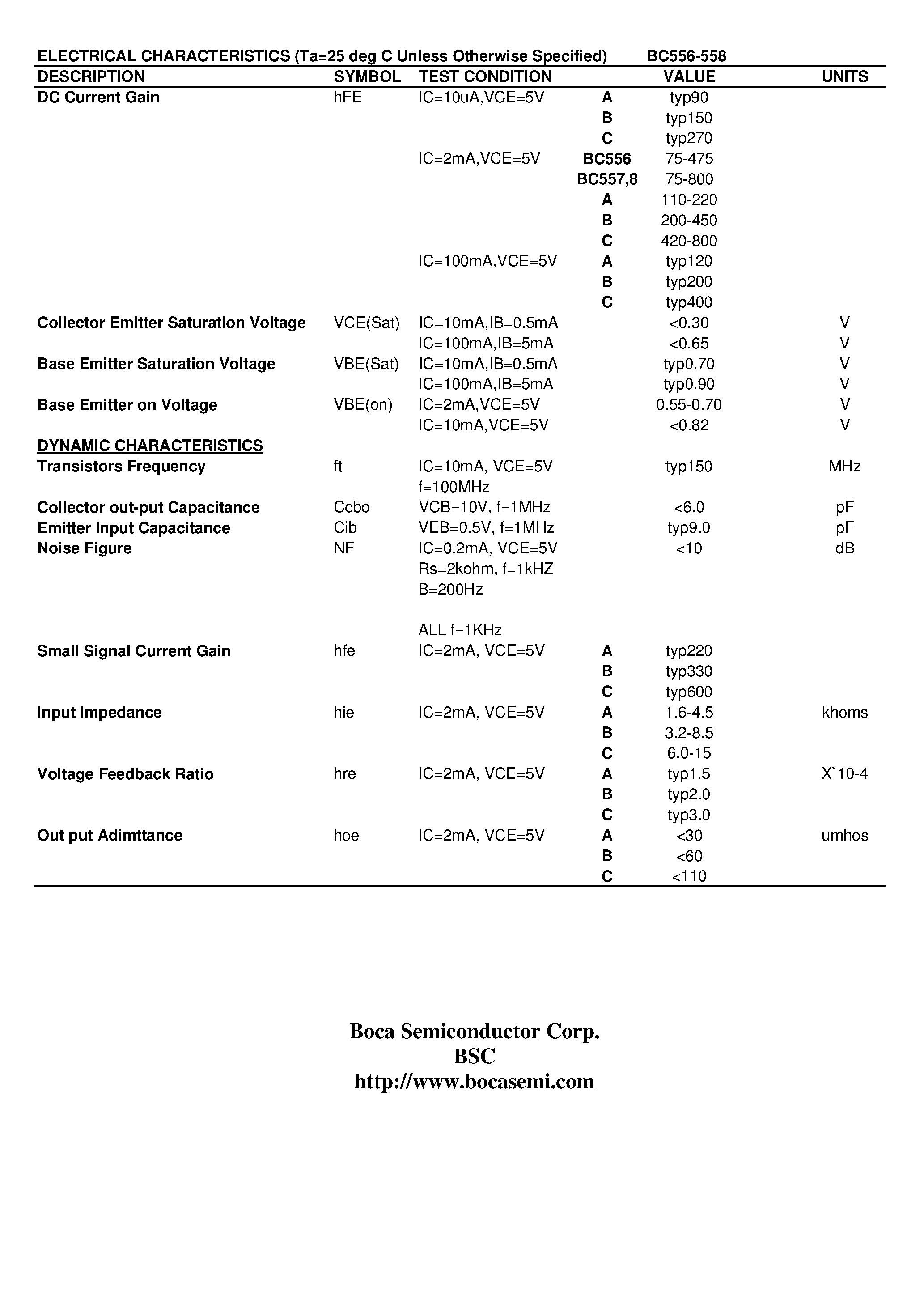 Даташит BC557B - PNP SILICON PLANAR EPITAXIAL TRANSISTORS страница 2