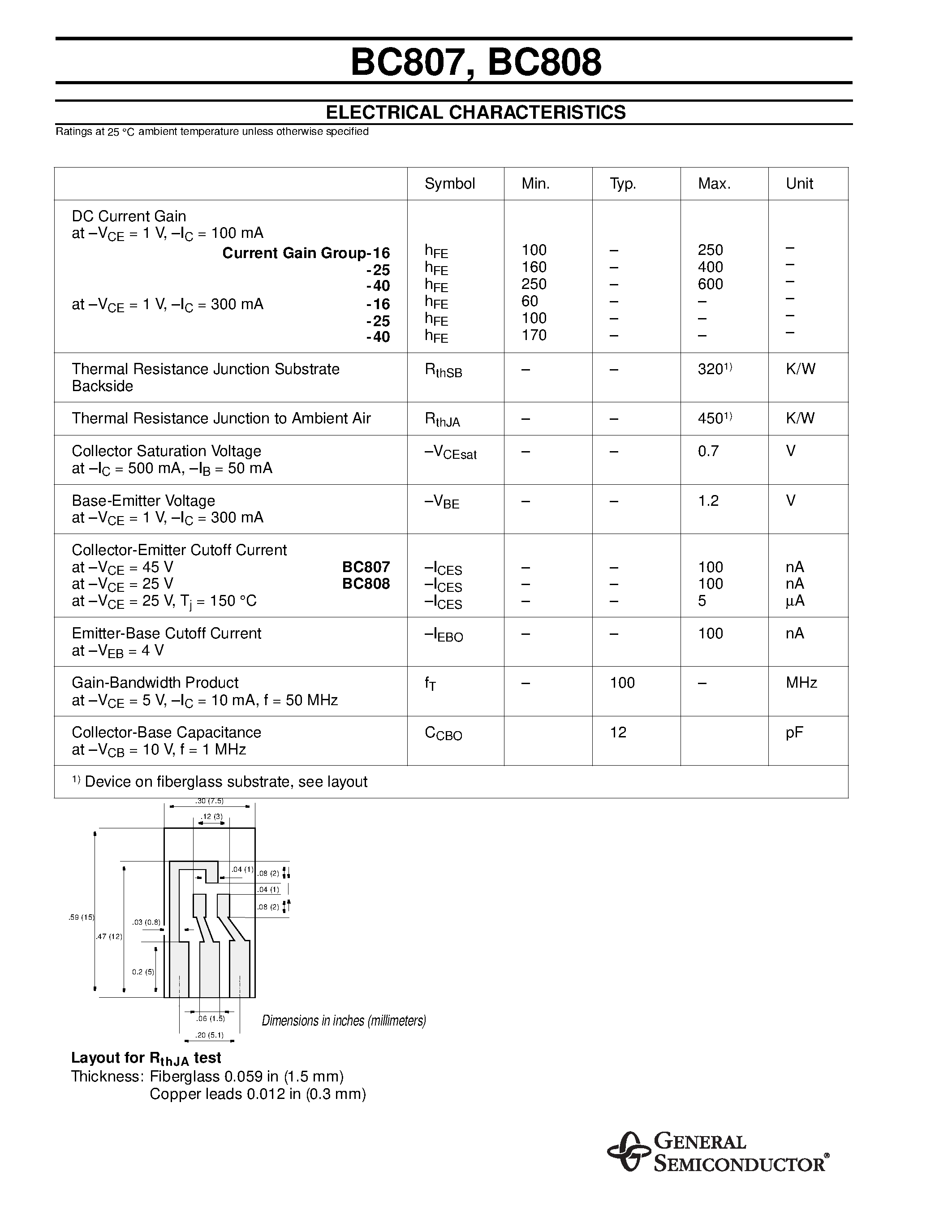Даташит BC807 - Small Signal Transistors (PNP) страница 2