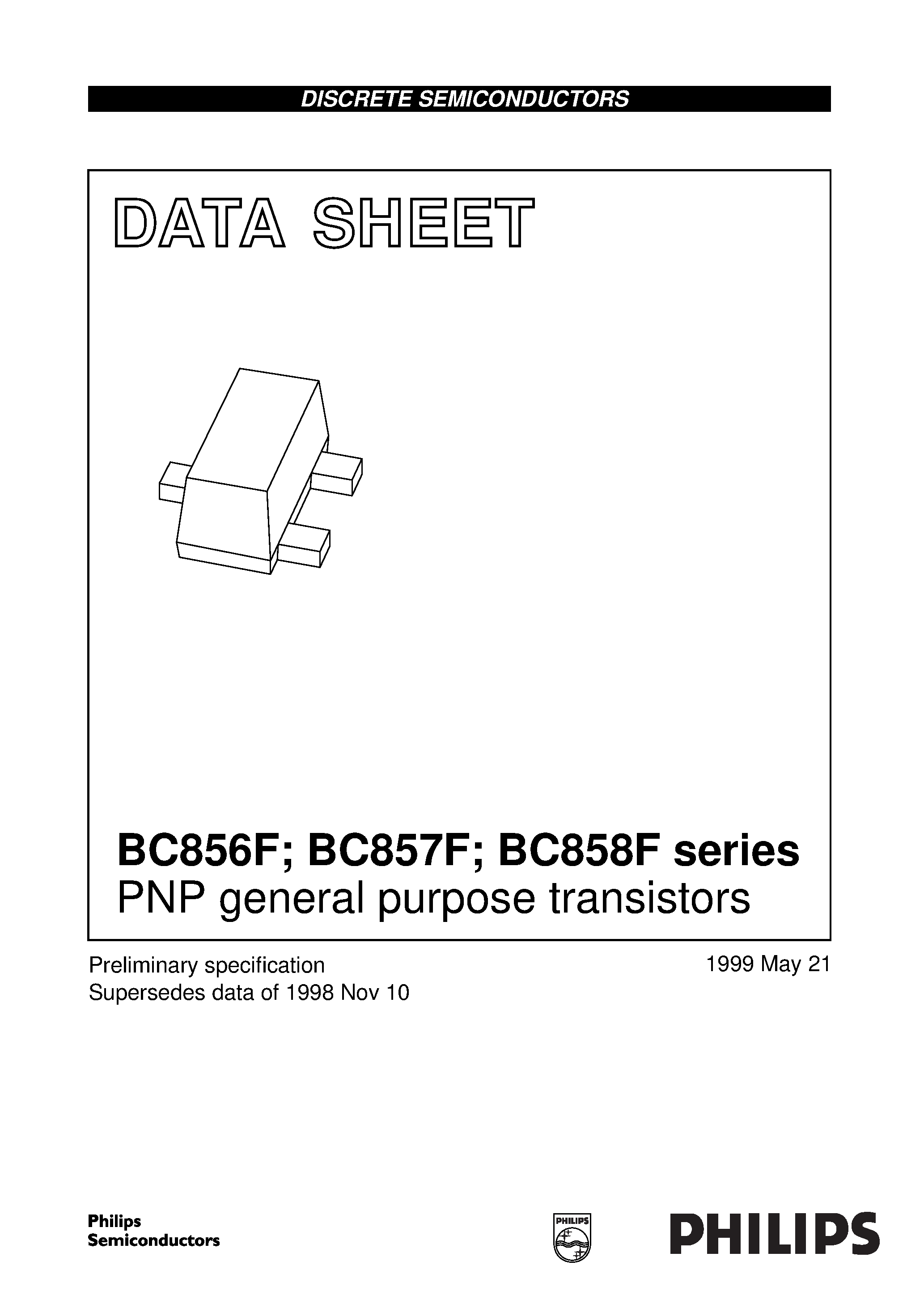 Даташит BC857AF - PNP general purpose transistors страница 1