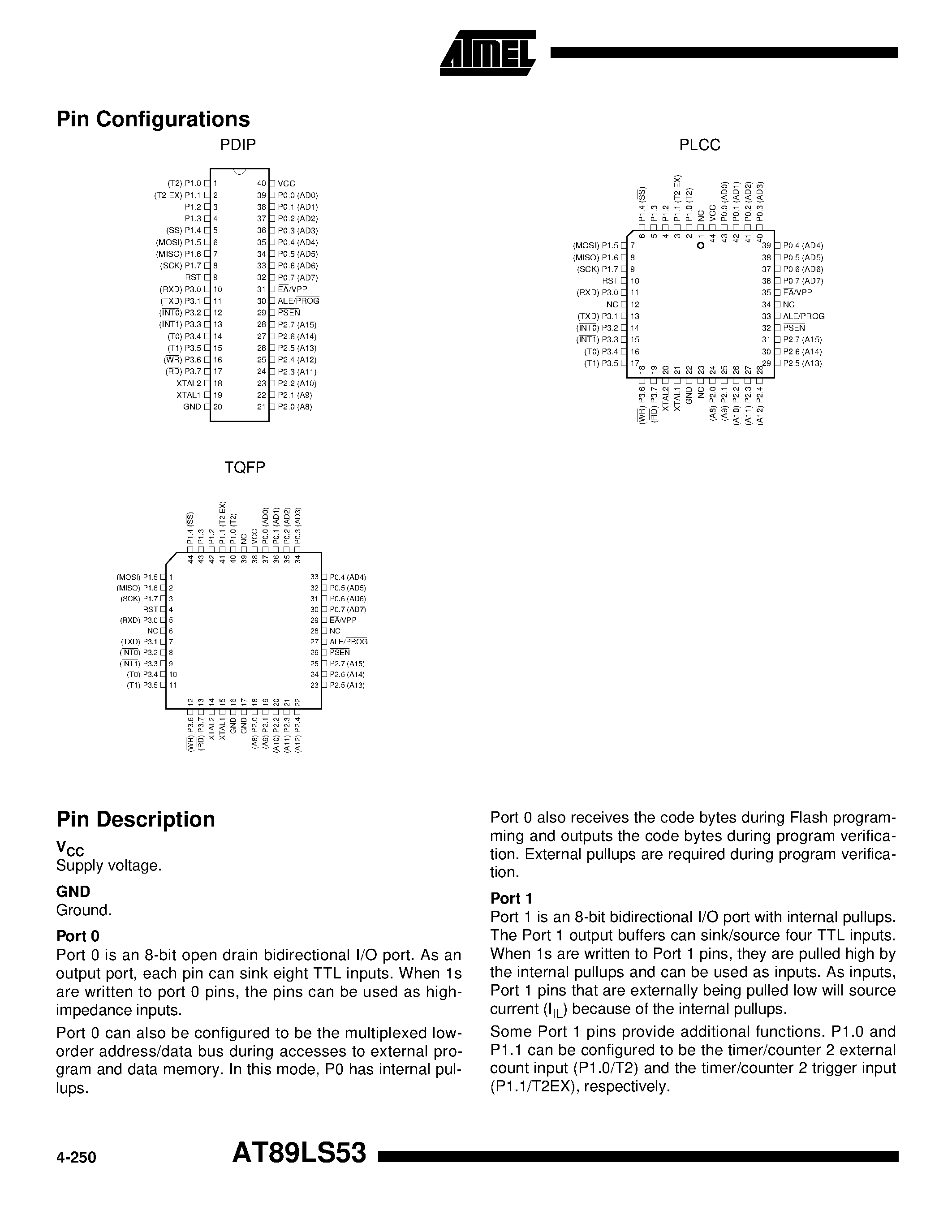 Datasheet AT89LS53-12PC - 8-Bit Microcontroller with 12K Bytes Flash page 2