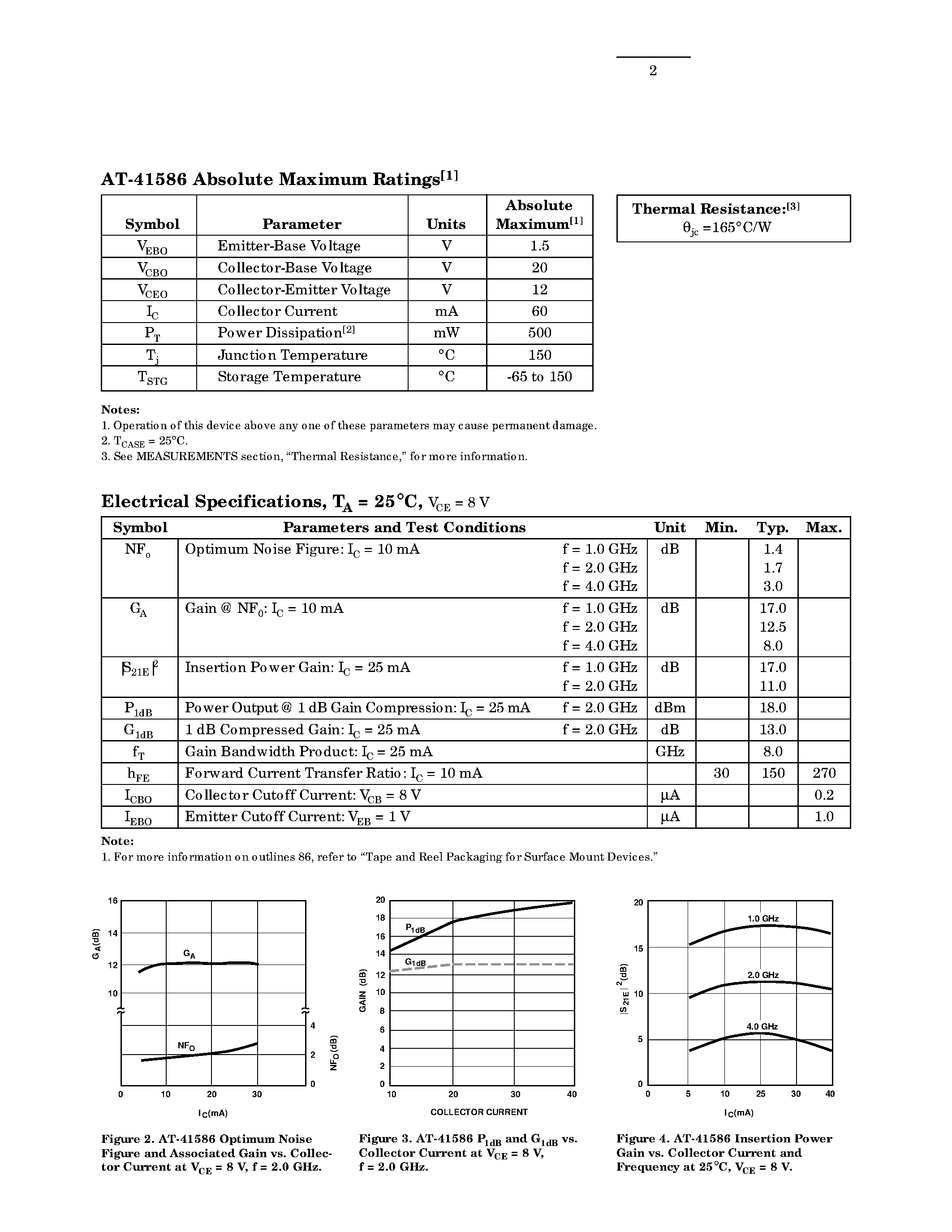 Даташит AT41586 - Low Cost General Purpose Transistors страница 2