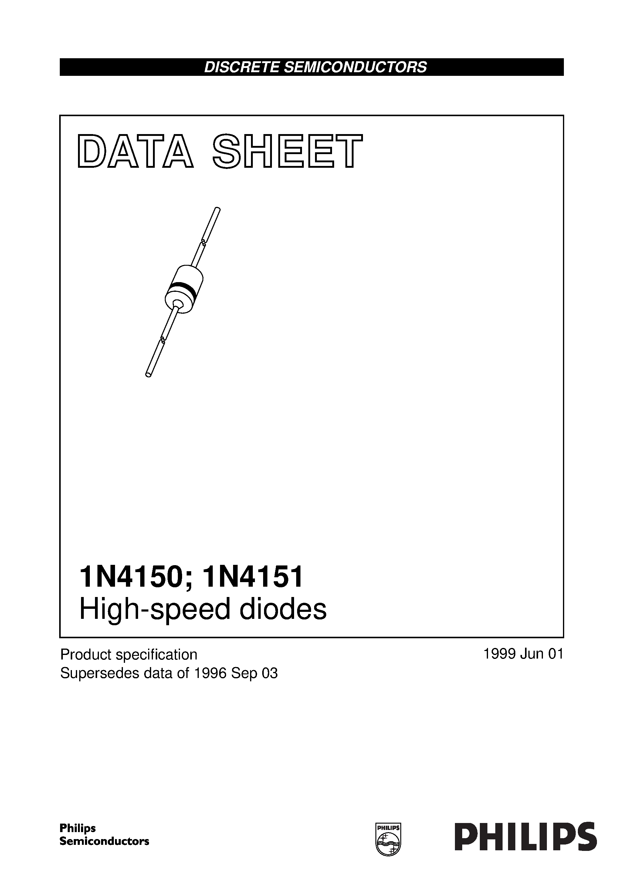 Datasheet 1N4151 - High-speed diodes page 1