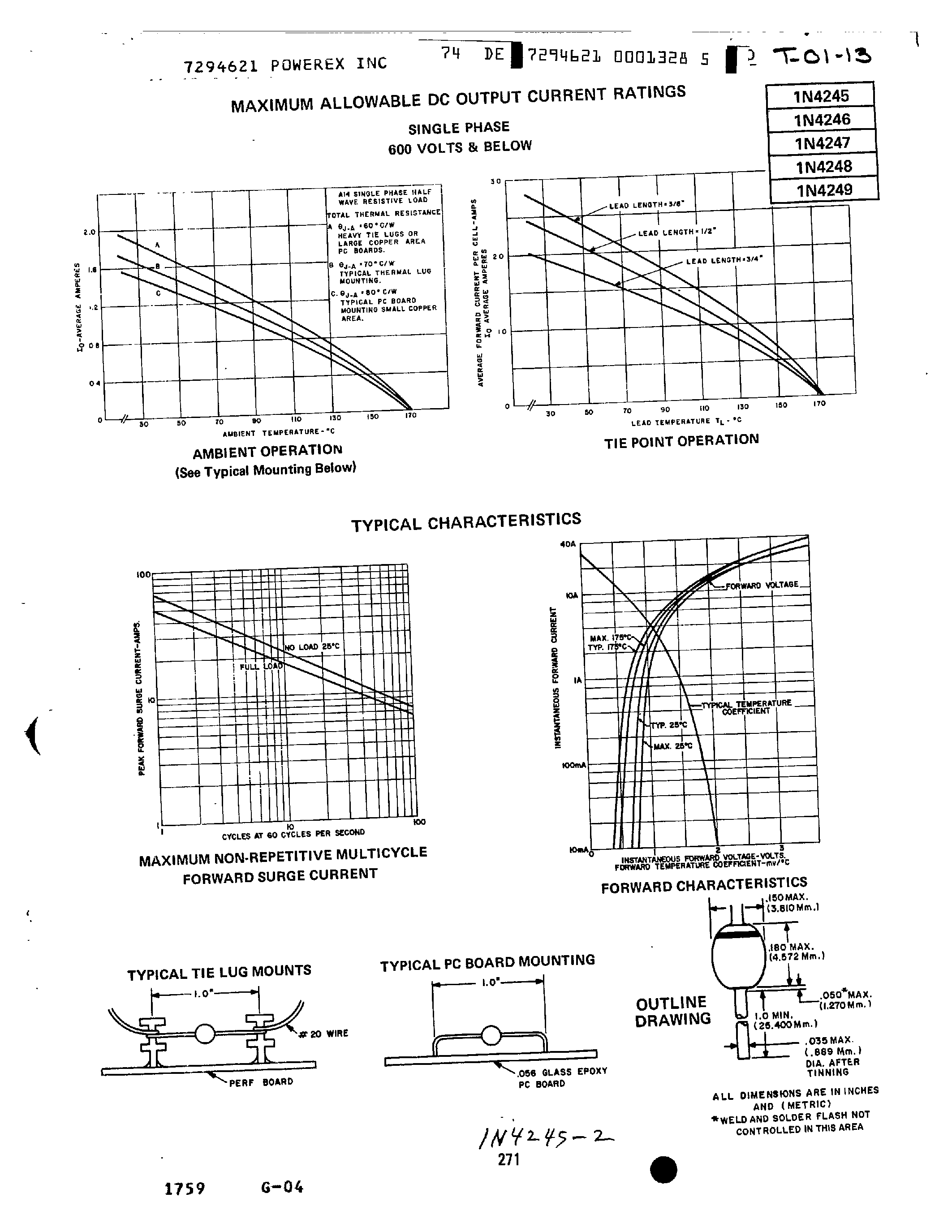 Datasheet 1N4248 - Passivated Rectifier page 2