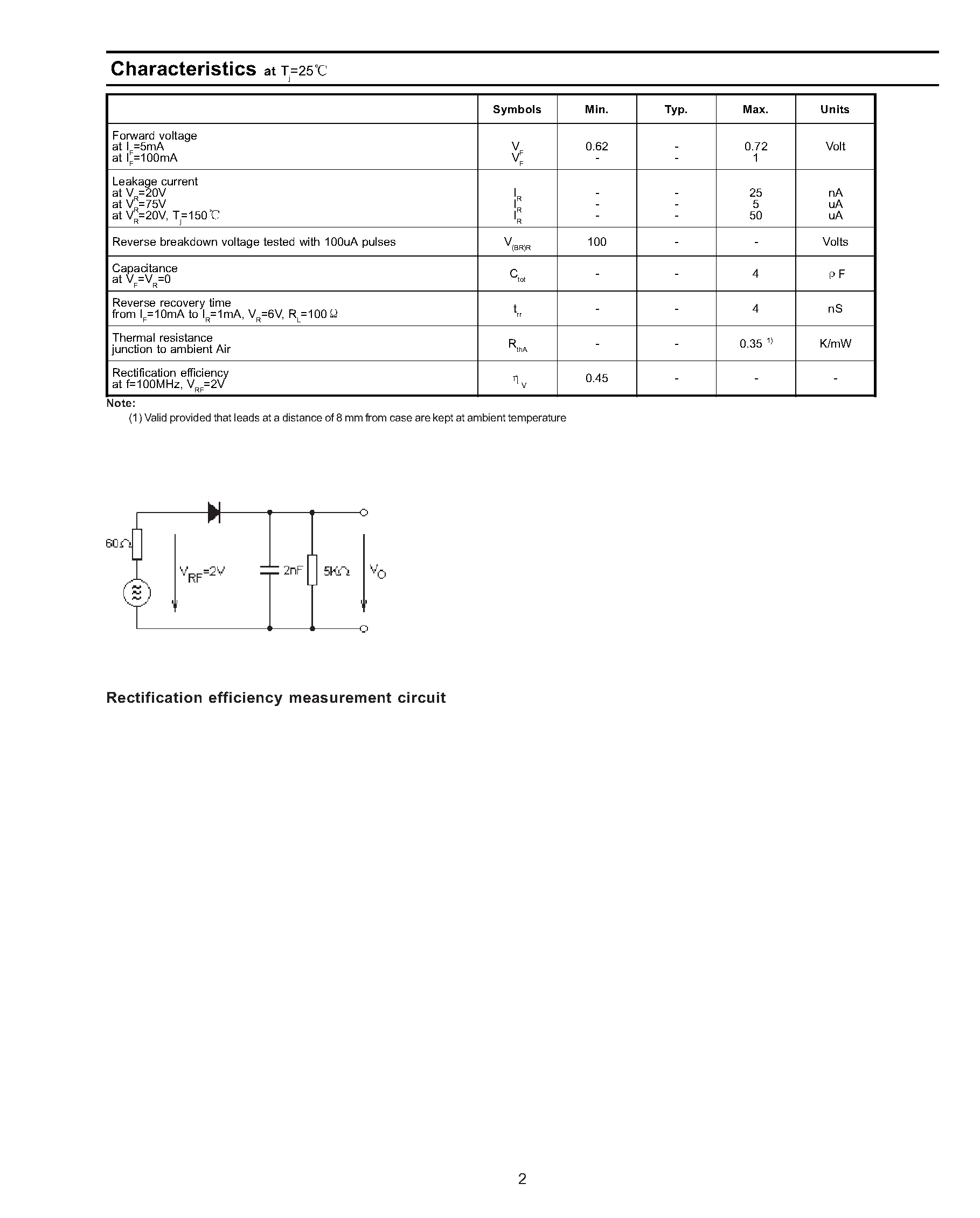 Datasheet 1N4448 - SILICON EPITAXIAL PLANAR DIODE page 2