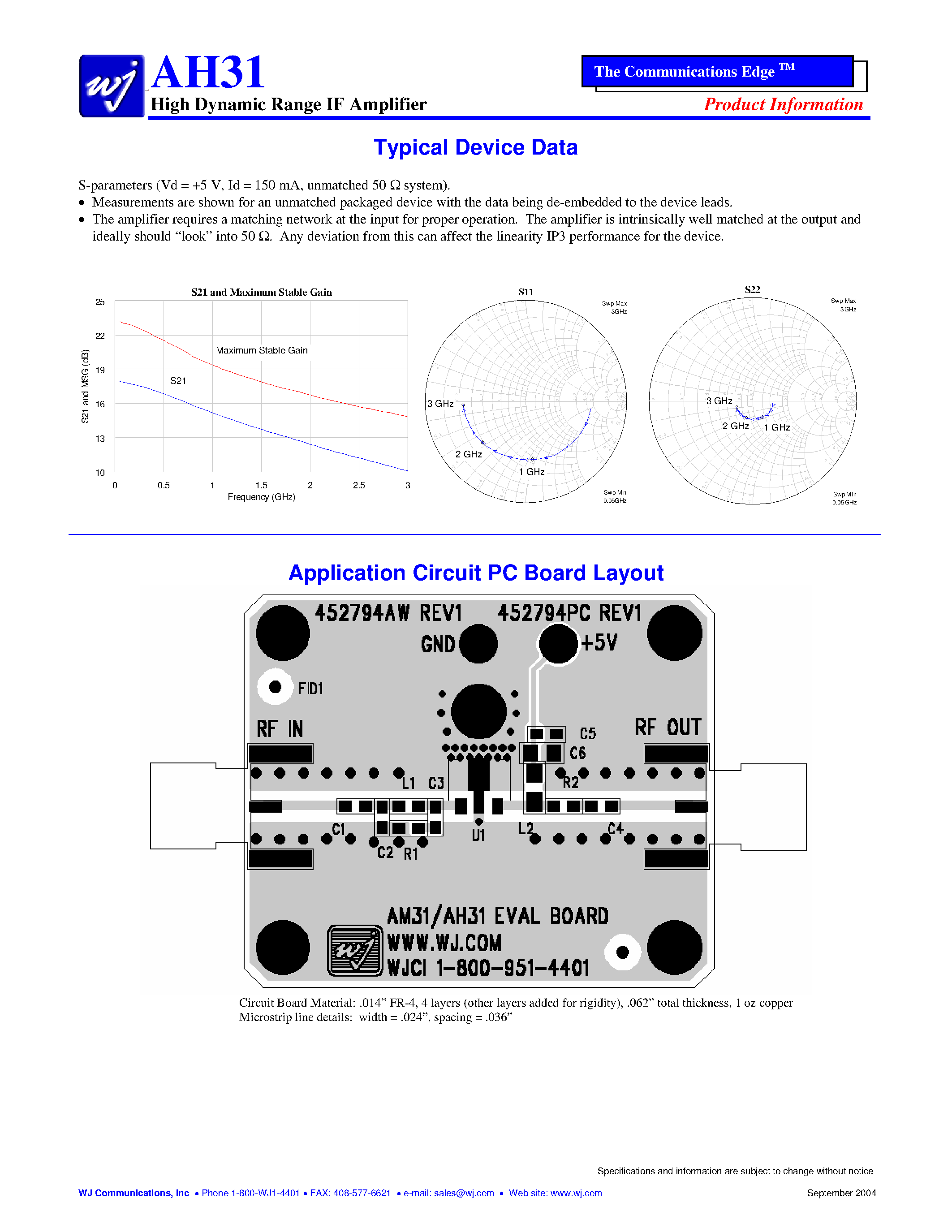 Даташит AH31-G - High Dynamic Range IF Amplifier страница 2