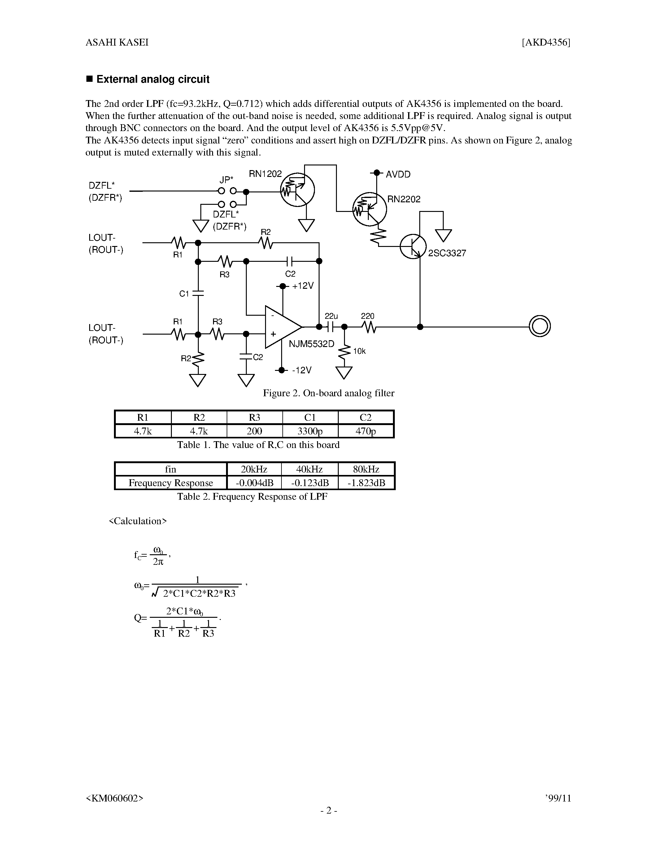 Datasheet AKD4356 - 192kHz 24 Bit IX-CHANNEL DAC FOR DVD-AUDIO page 2