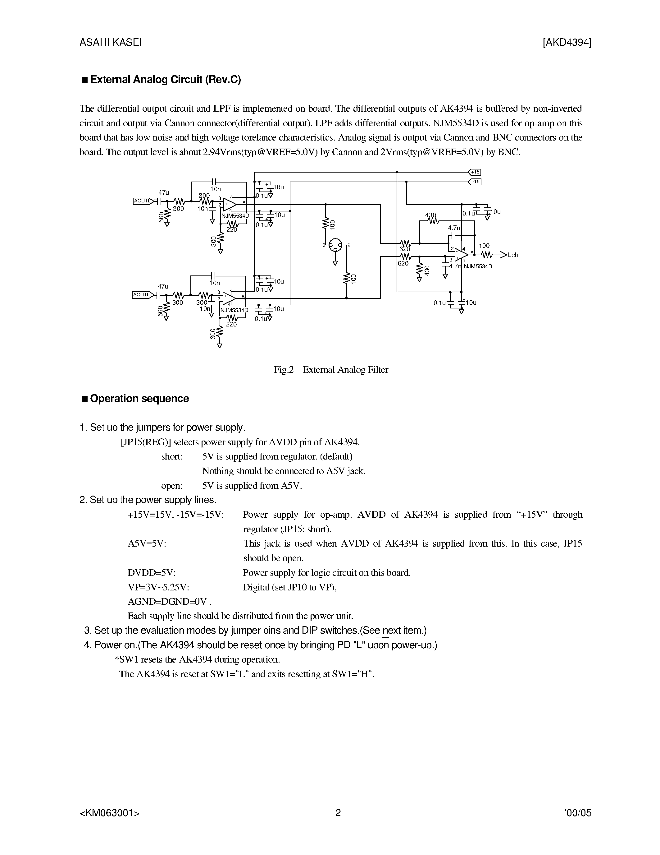 Datasheet AKD4394 - ADVANCED MULTI-BIT 192KHZ 24-BIT DAC page 2