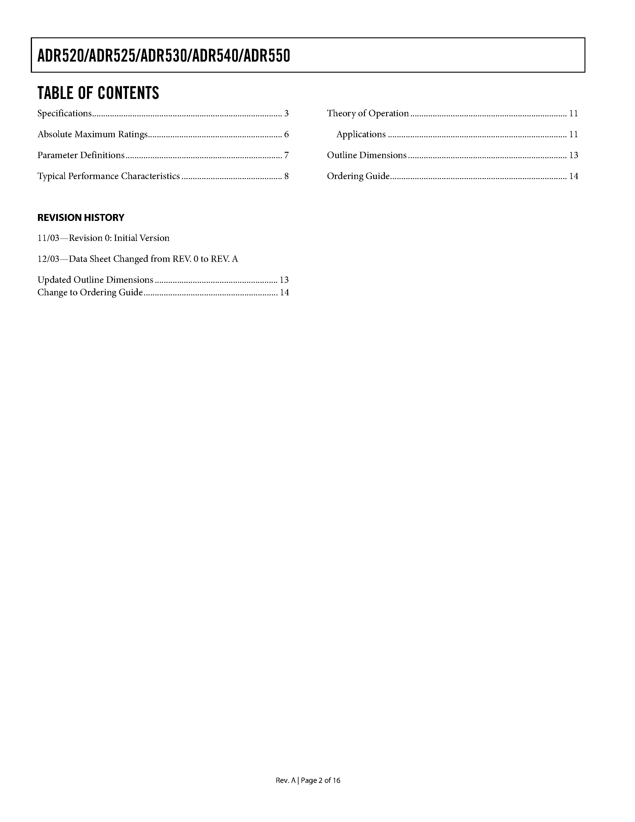 Datasheet ADR530BRT-REEL7 - High Precision Shunt Mode Voltage References page 2