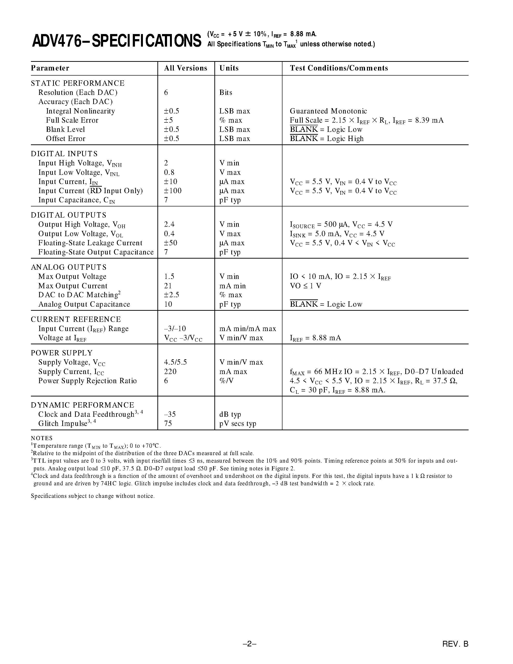 Даташит на микросхему ADV476KP66 страница 2 Даташит ADV476KP66 - CMOS Monolithic 256x18 Color Palette RAM-DAC страница 2