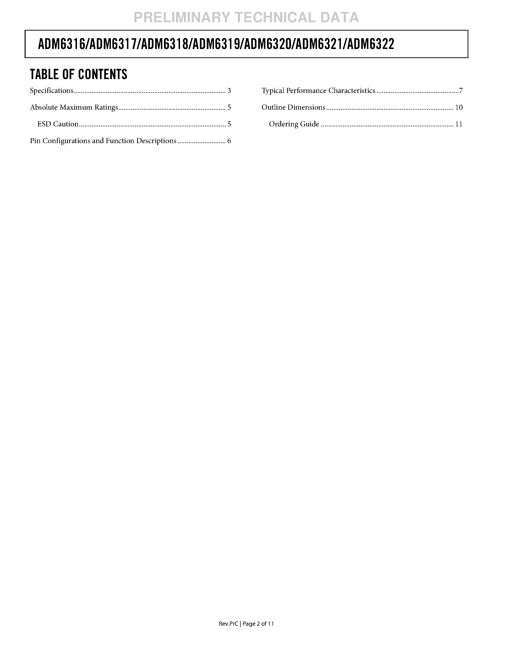 Datasheet ADM6320CY46ARJ - Supervisory Circuits with Watchdog and Manual Reset in 5-Lead SOT-23 page 2