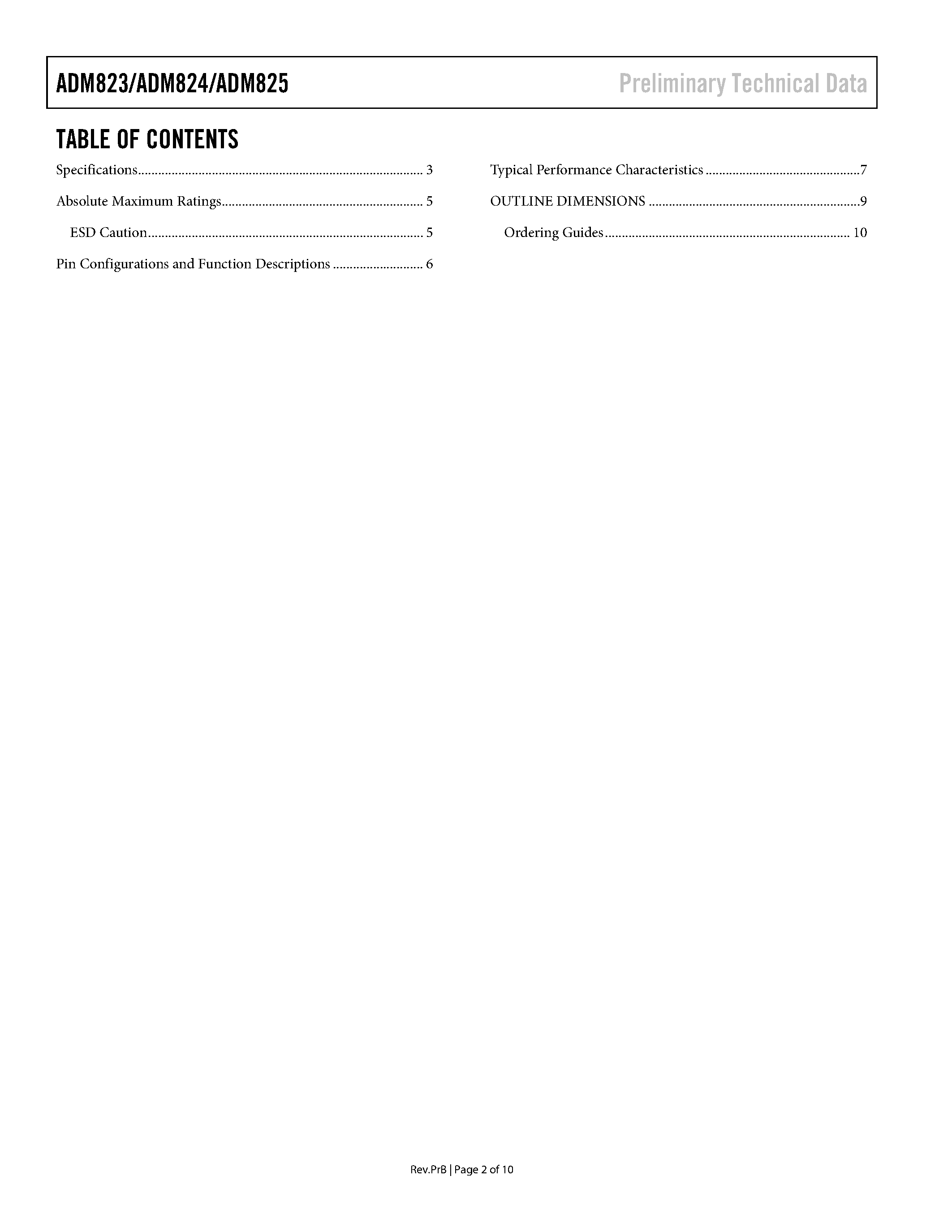 Datasheet ADM823SYRT-R7 - Supervisory Circuits with Watchdog and Manual Reset in 5-Lead SC70 and SOT-23 page 2