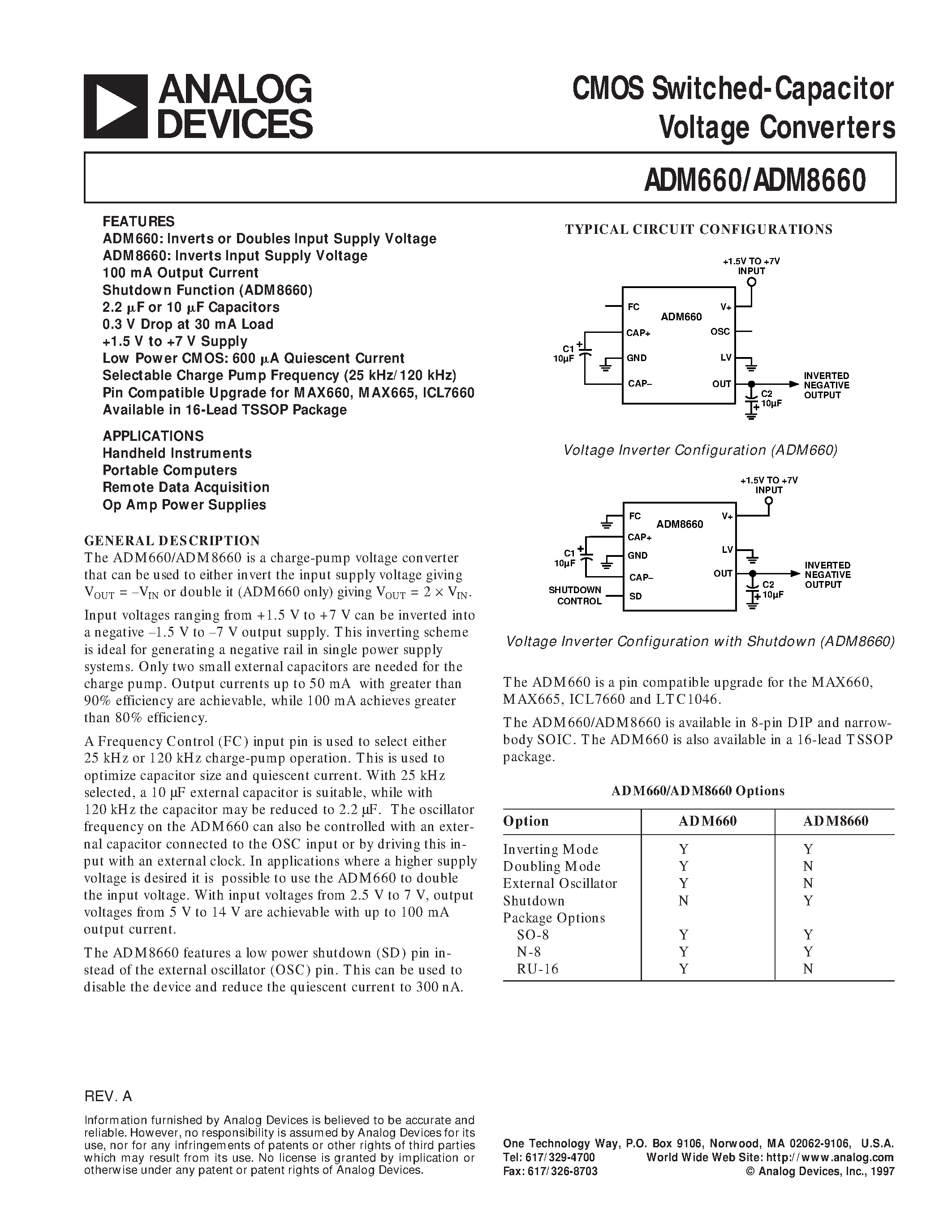 Datasheet ADM8692 - Microprocessor Supervisory Circuits page 1