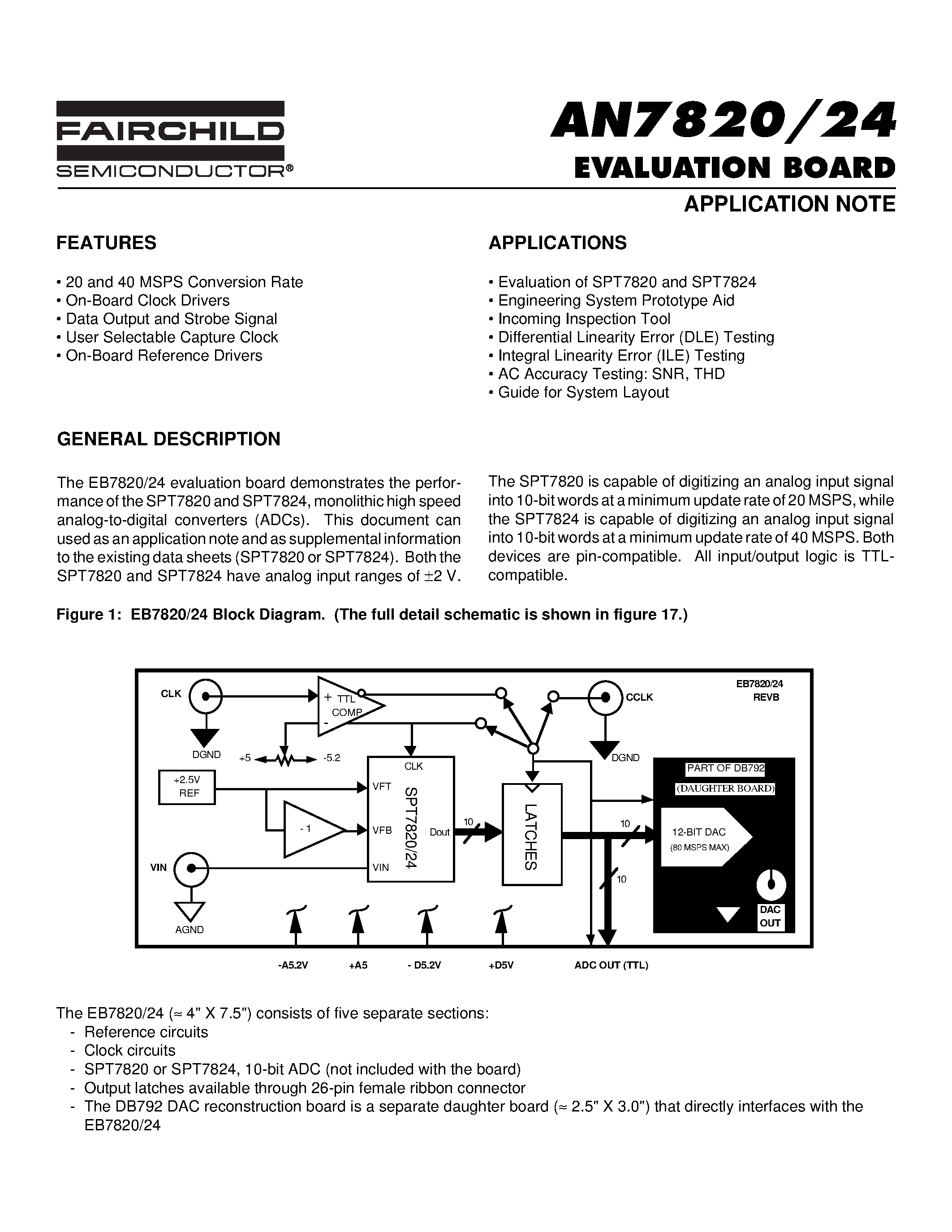 Datasheet AD9713BAN page 1 Datasheet AD9713BAN - EVALUATION BOARD page 1