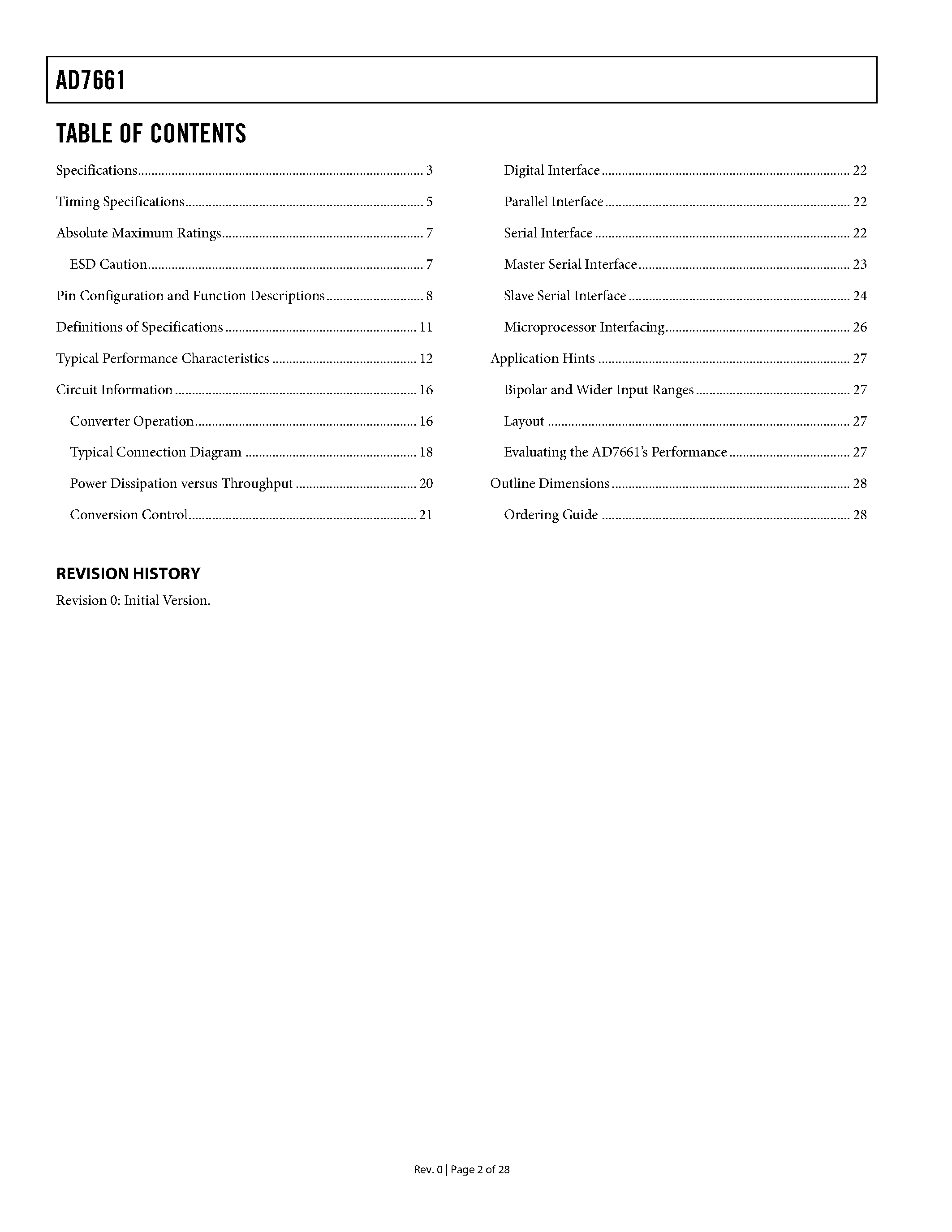 Datasheet AD7661 - 18-Bit/ 2.5 LSB INL/ 570 kSPS SAR ADC page 2