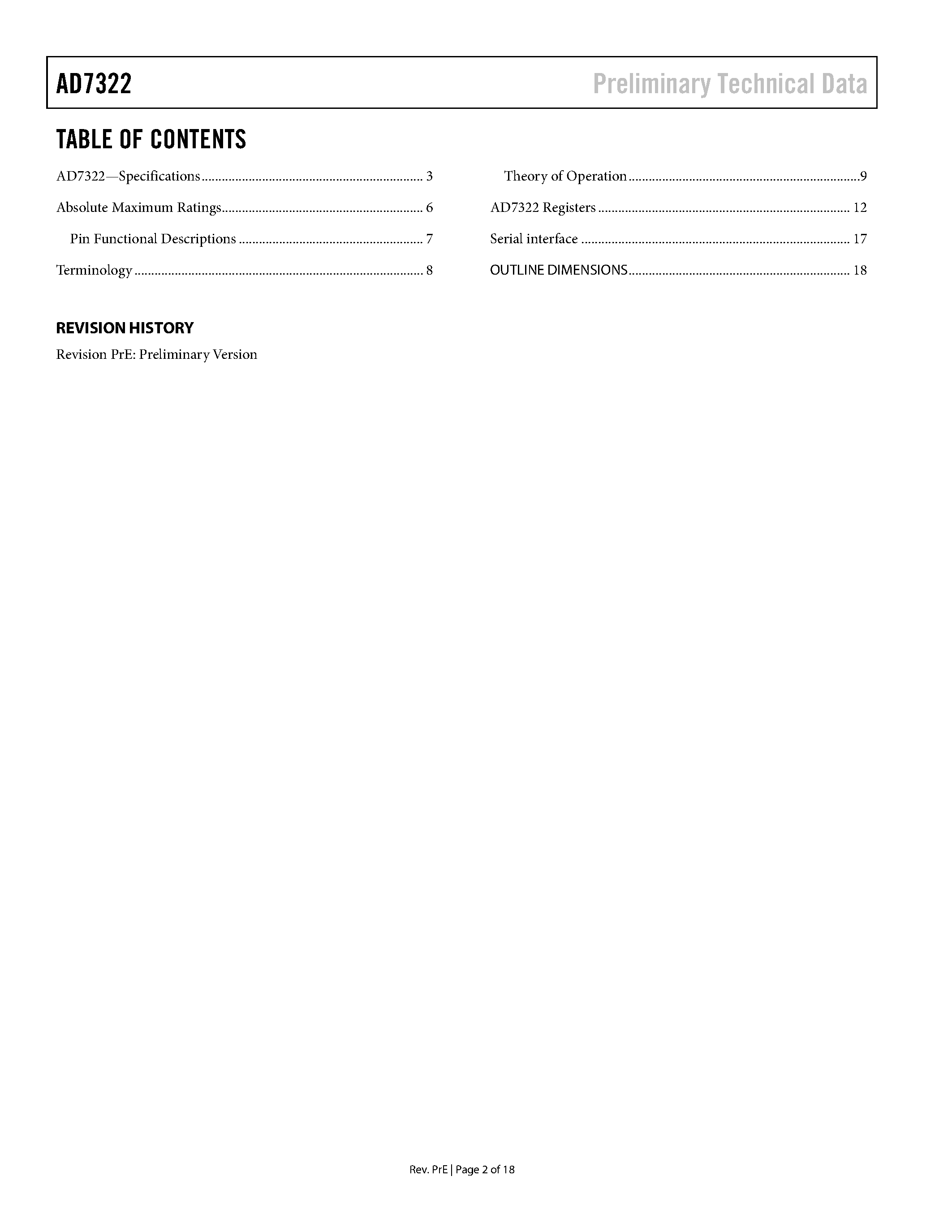 Datasheet AD7322BRU - Software Selectable True Bipolar Input/ 2-Channel/ 12-Bit Plus Sign ADC page 2
