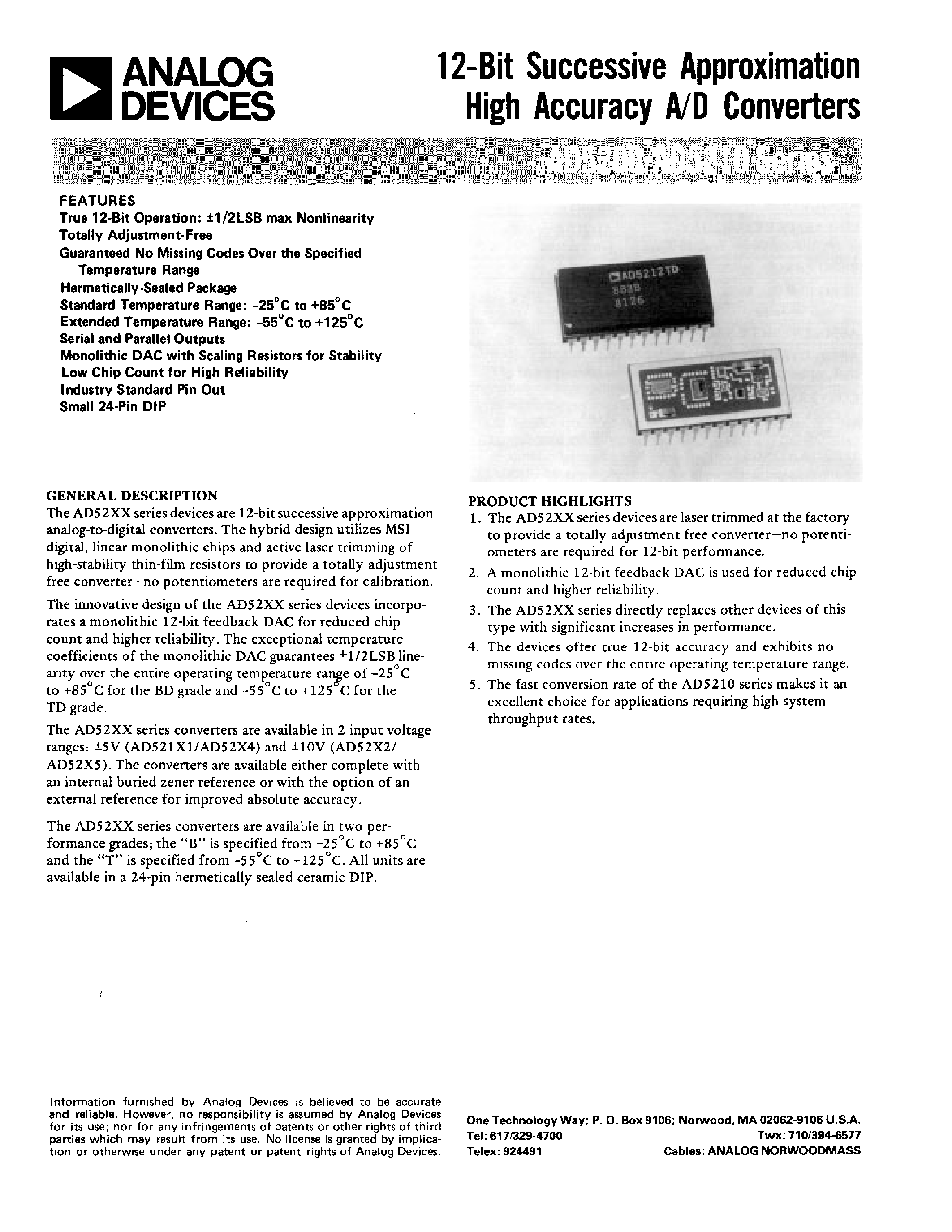 Datasheet AD5200 - 8-Bit Dual Nonvolatile Memory Digital Potentiometer page 1