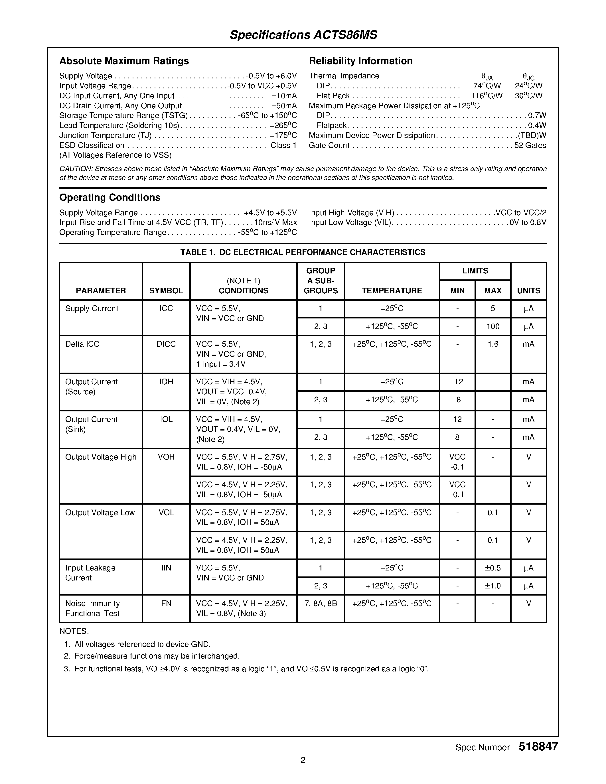 Даташит ACTS630MS - Radiation Hardened EDAC (Error Detection and Correction) страница 2