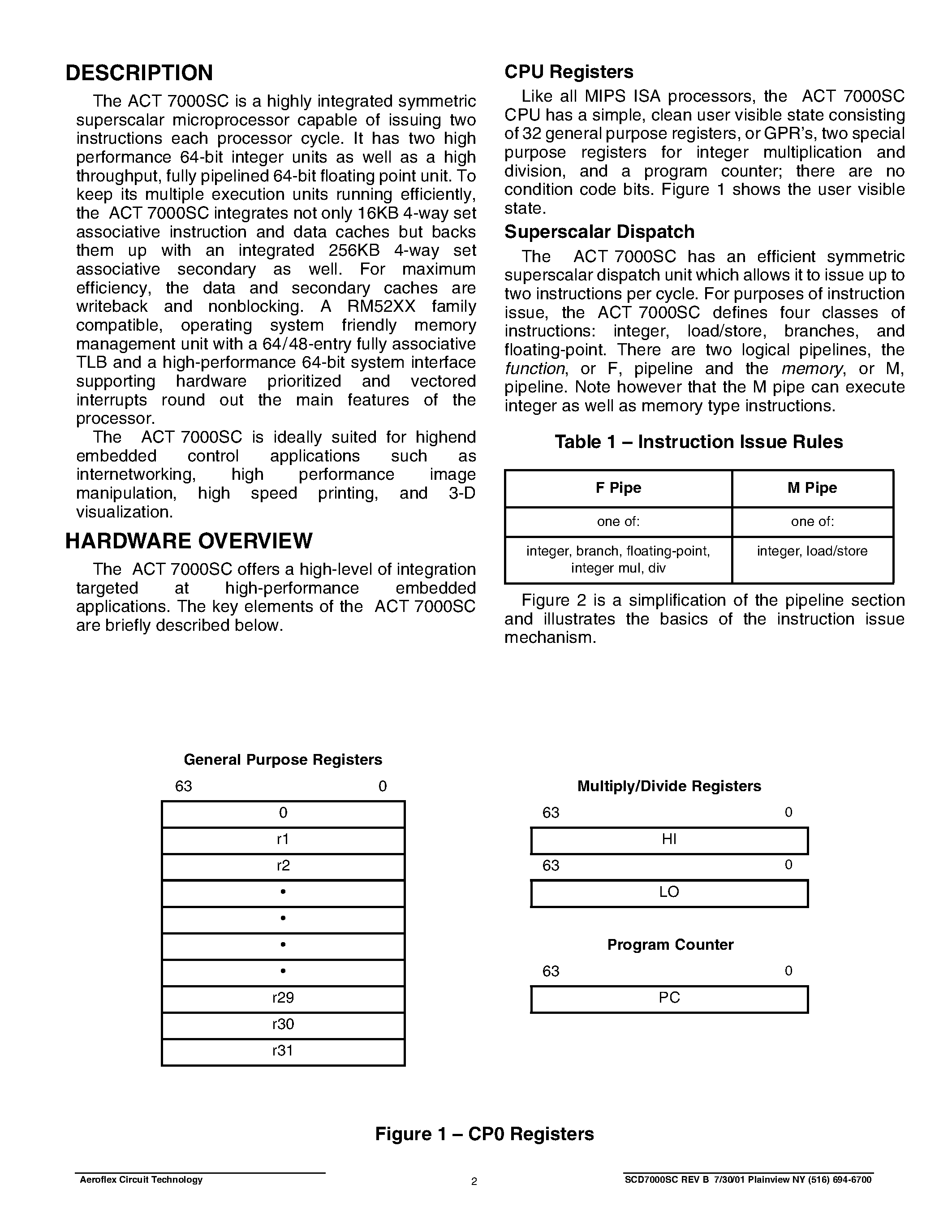 Даташит ACT-7000SC-266F24T - ACT 7000SC 64-Bit Superscaler Microprocessor страница 2