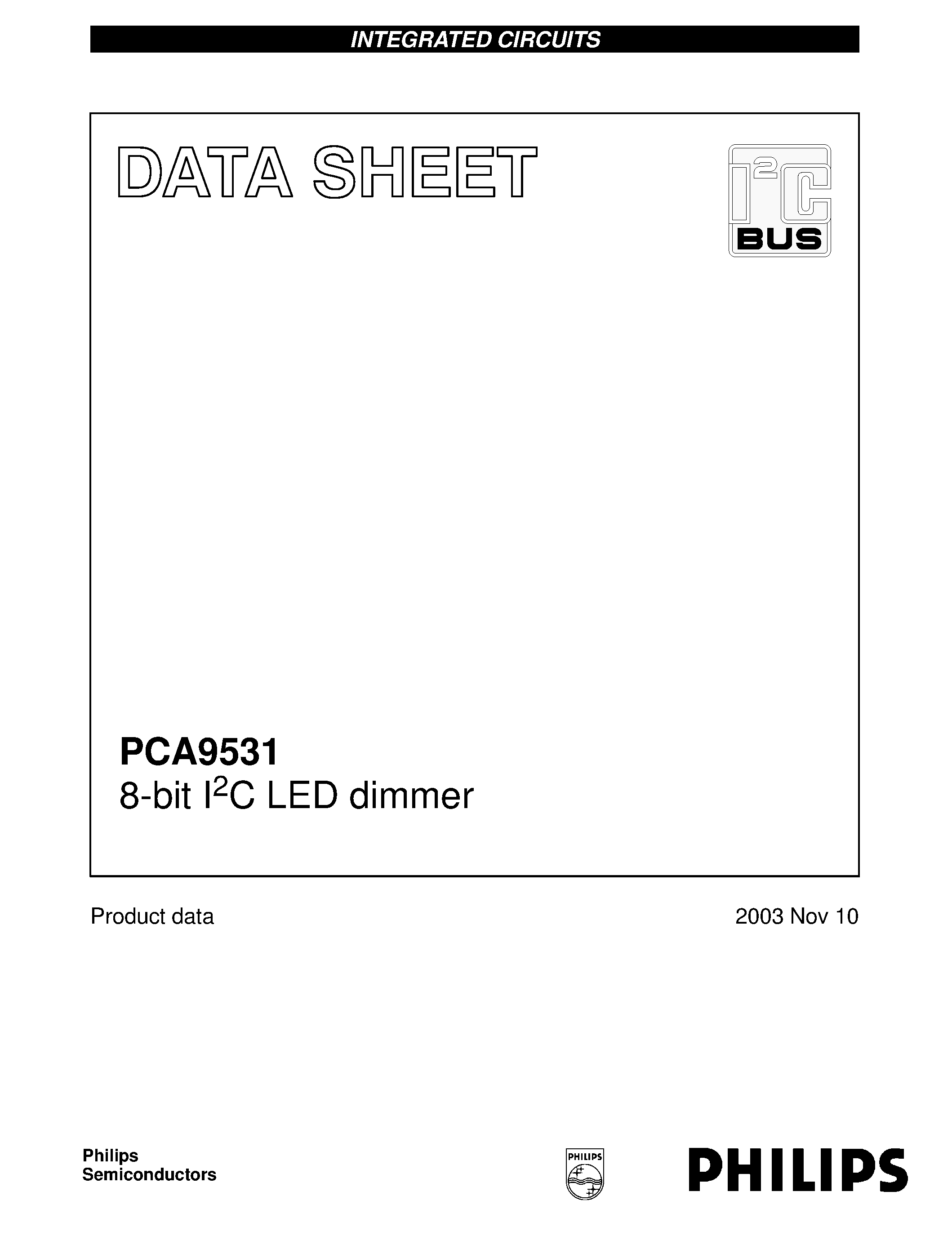 Даташит на микросхему 9531 страница 1 Даташит 9531 - 8-bit I2C LED dimmer страница 1