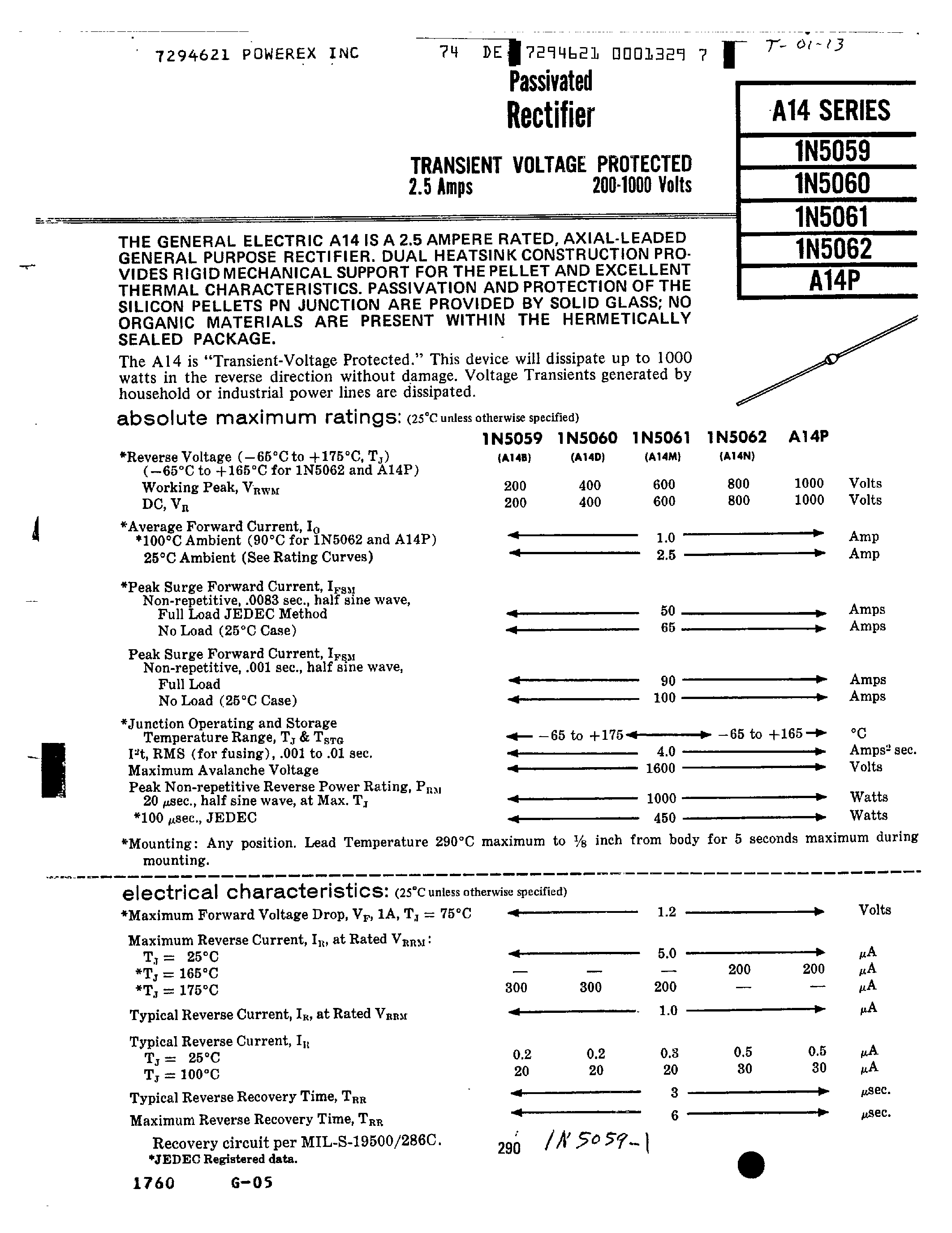 Datasheet A14P - Passivated Rectifier page 1