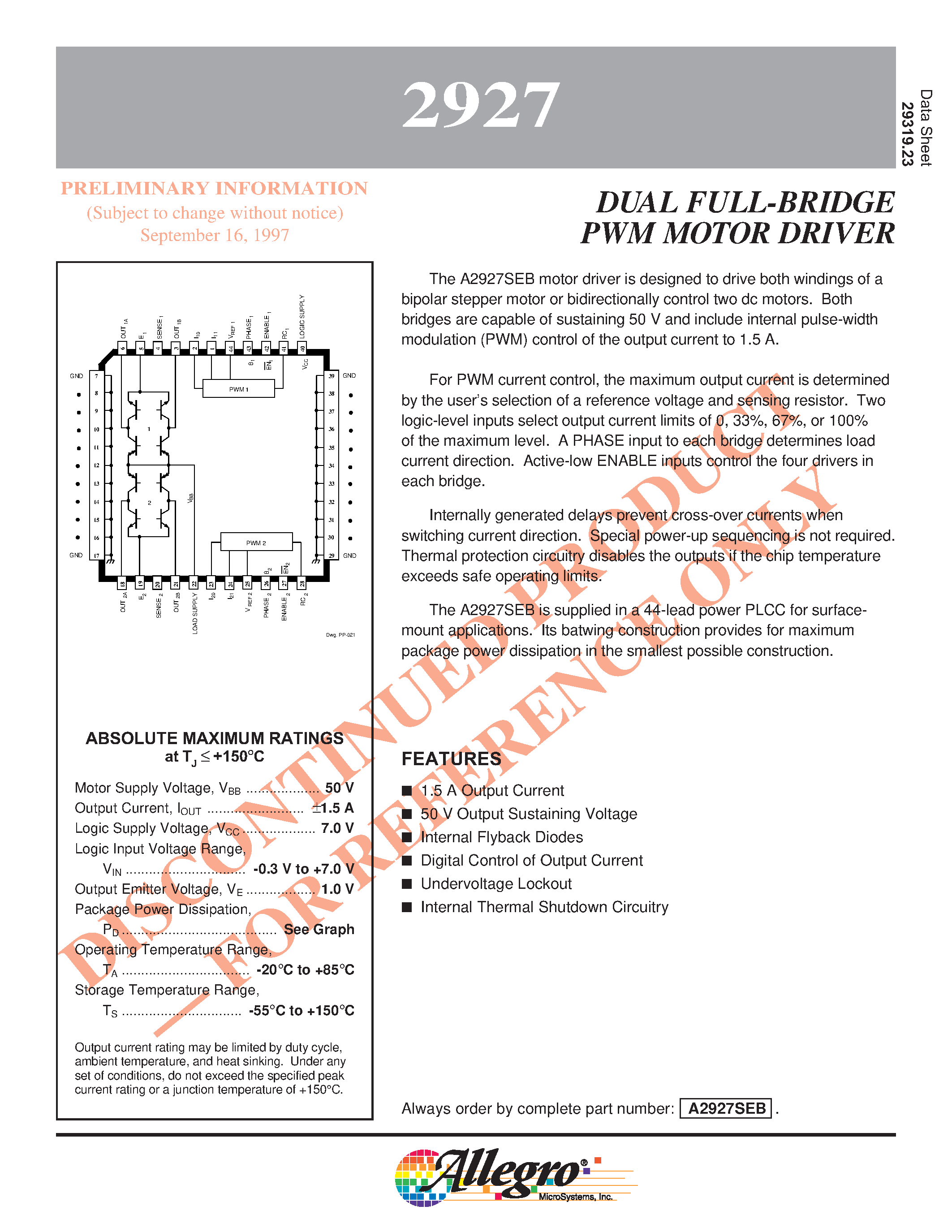 Datasheet A29512 - 64K X 8 Bit CMOS 5.0 Volt-only/ Uniform Sector Flash Memory page 1