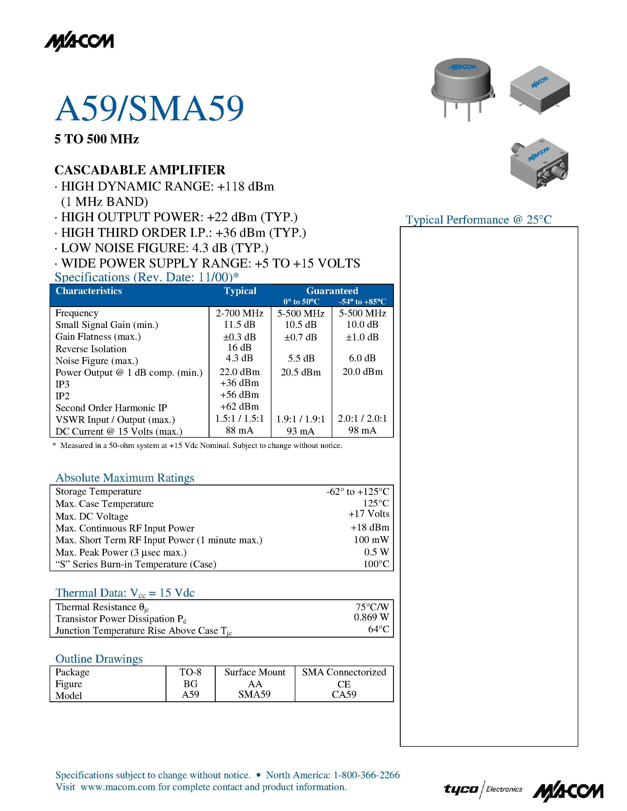 Даташит на микросхему A61 страница 1 Даташит A61 - 2 TO 6 GHz CASCADABLE AMPLIFIER страница 1