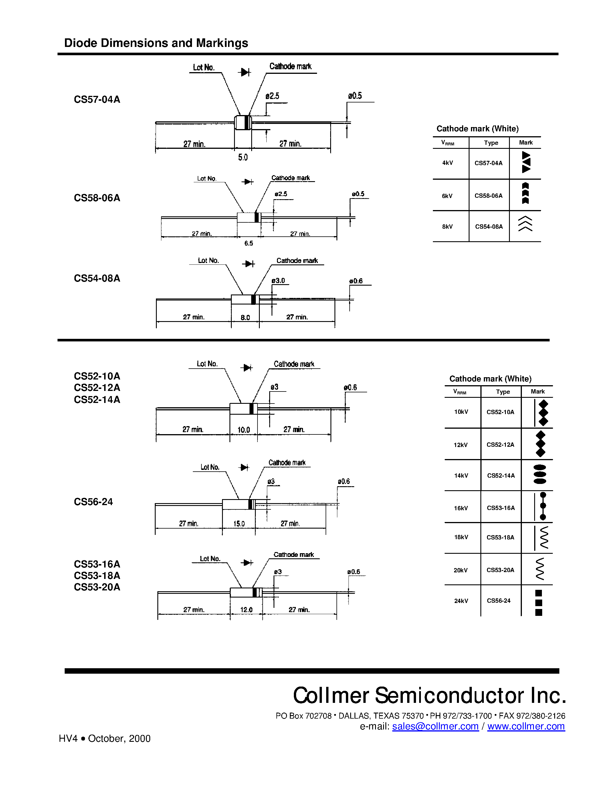 Datasheet CS53-16A - Fast Recovery High Voltage Silicon Rectifiers page 2