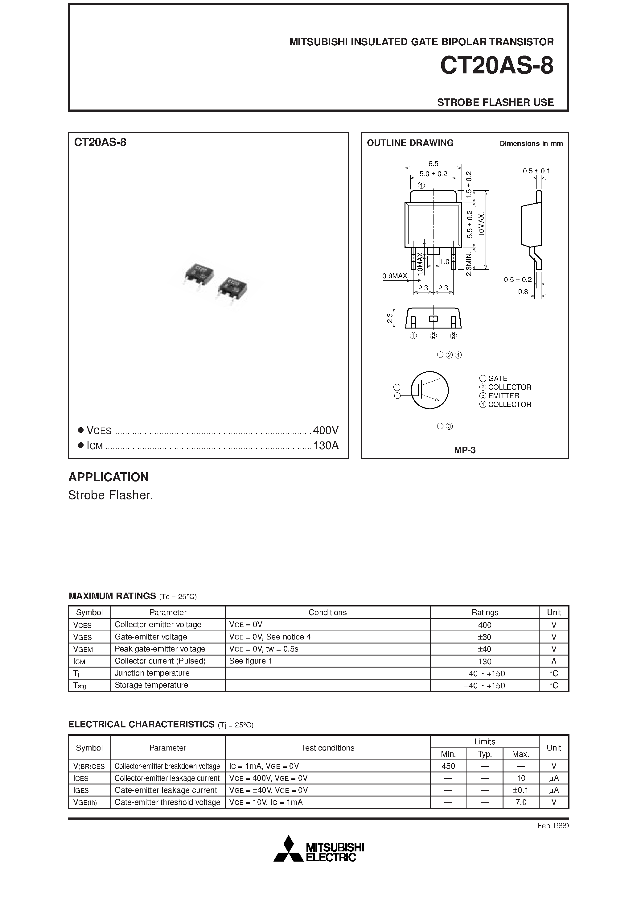 Datasheet CT20AS-8 - STROBE FLASHER USE page 1