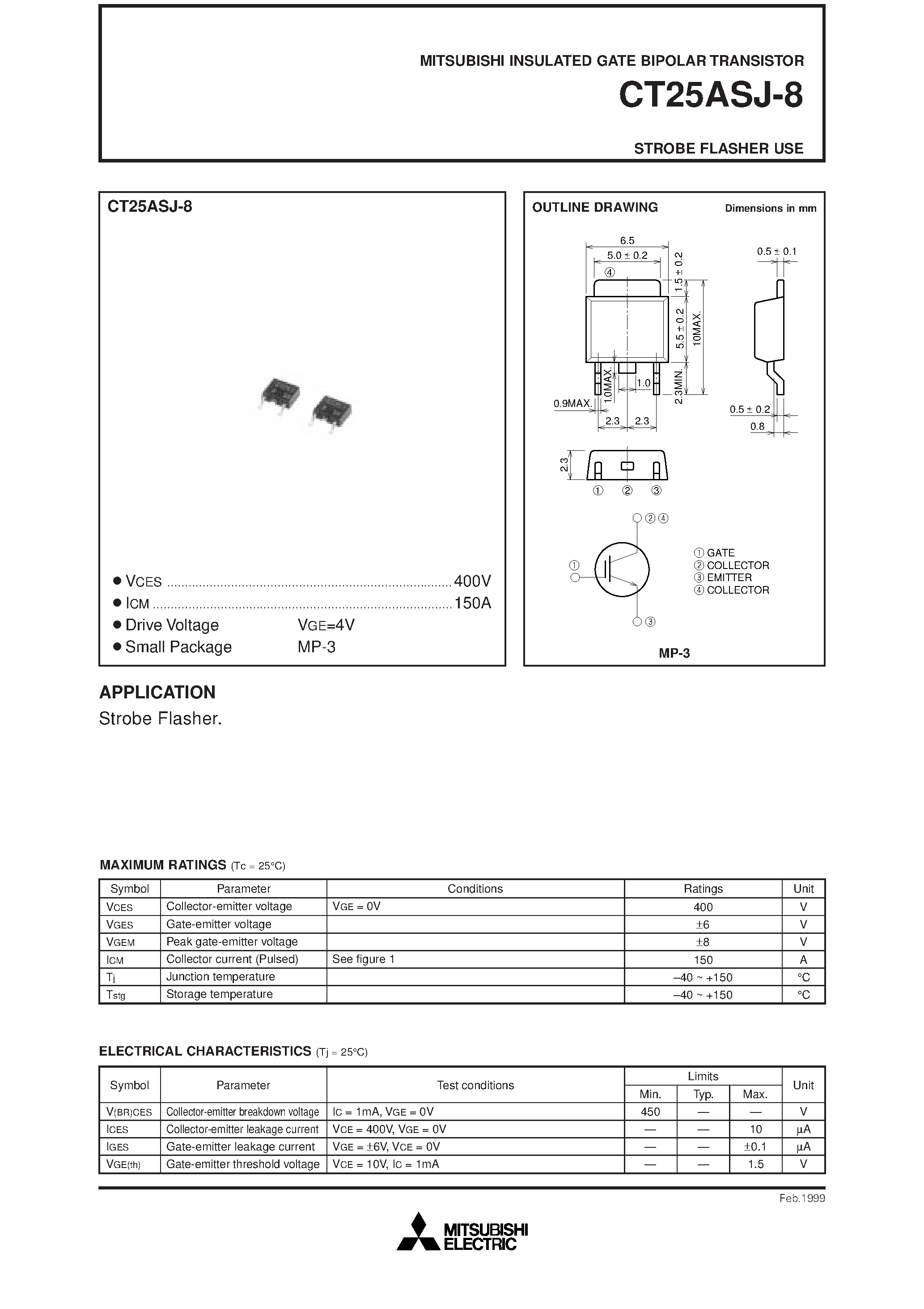 Даташит CT25ASJ-8 - STROBE FLASHER USE страница 1