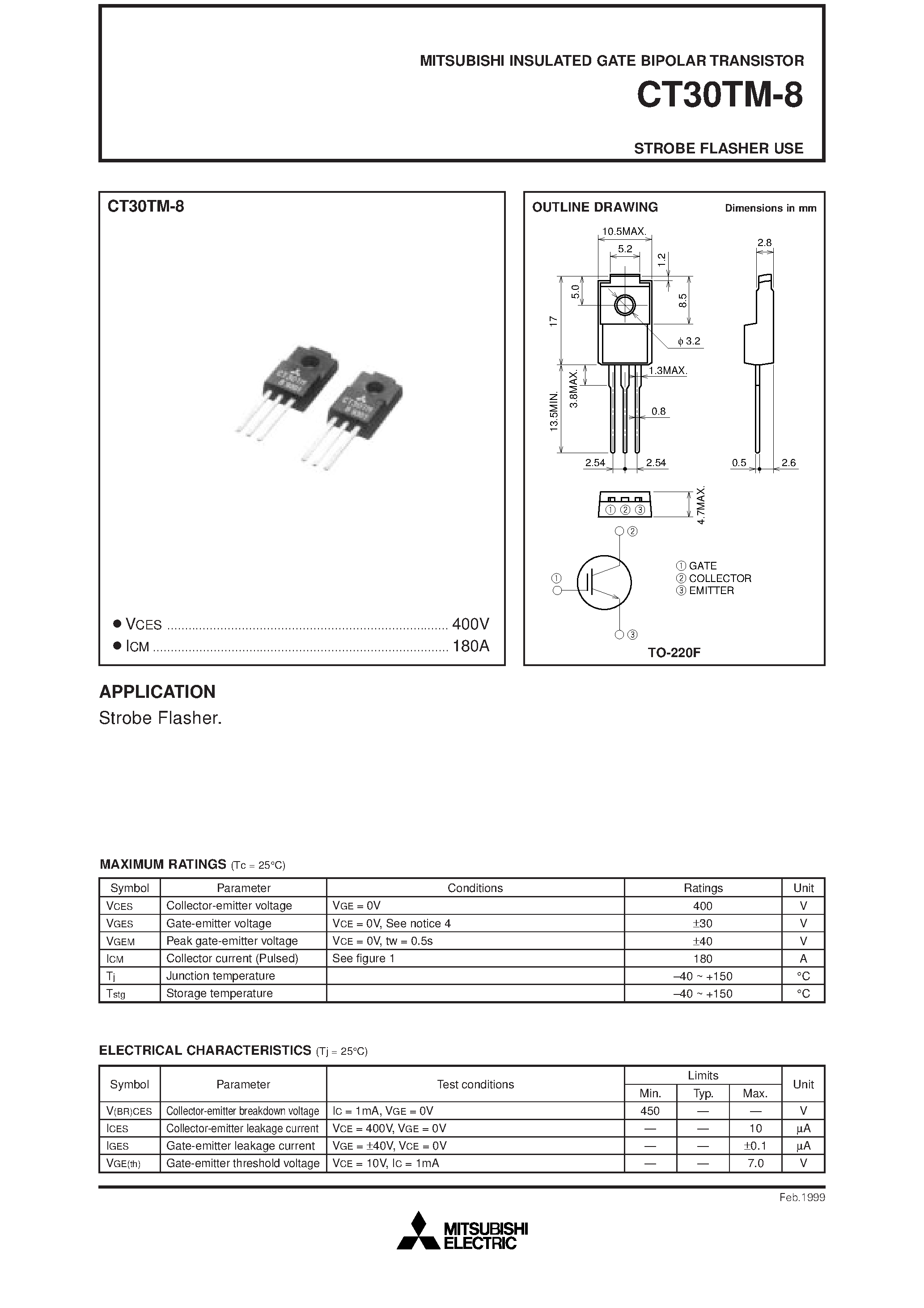 Datasheet CT30TM-8 - STROBE FLASHER USE page 1