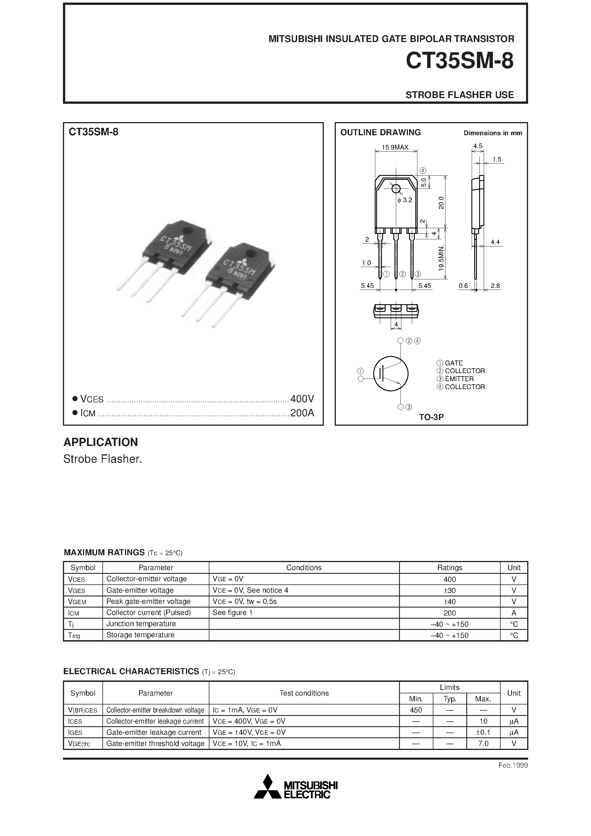 Datasheet CT35SM-8 - STROBE FLASHER USE page 1