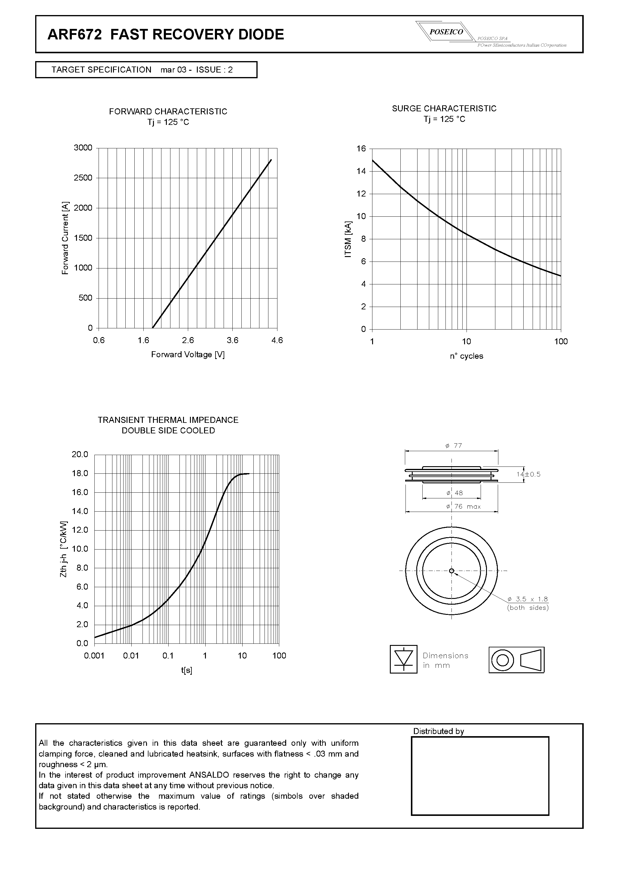 Datasheet ARF672S45 - FAST RECOVERY DIODE page 2