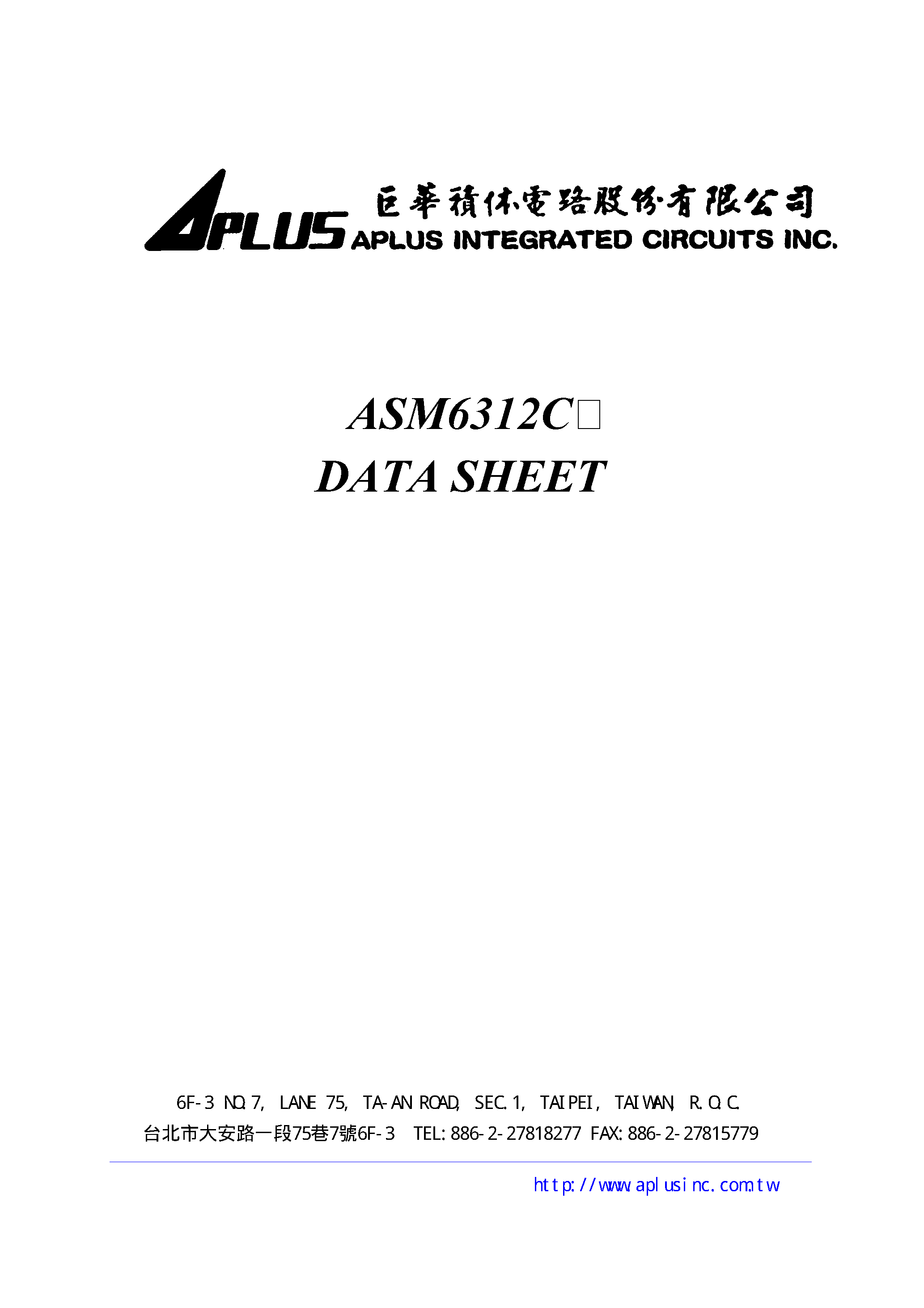 Datasheet ASM6312C - VERY LOW-COST VOICE SYNTHESIZER WITH 4-BIT MICROPROCESSOR page 1