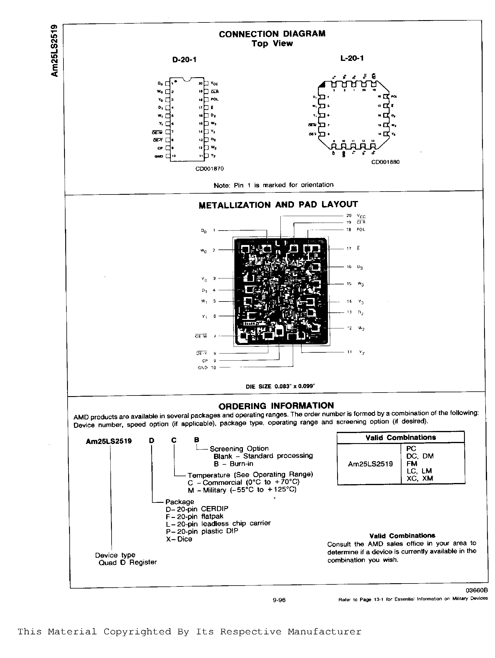Datasheet AM25LS2519LCB - QUAD REGISTER WITH TWO INDEPENDENTLY CONTROLLED THREE STATE OUTPUTS page 2