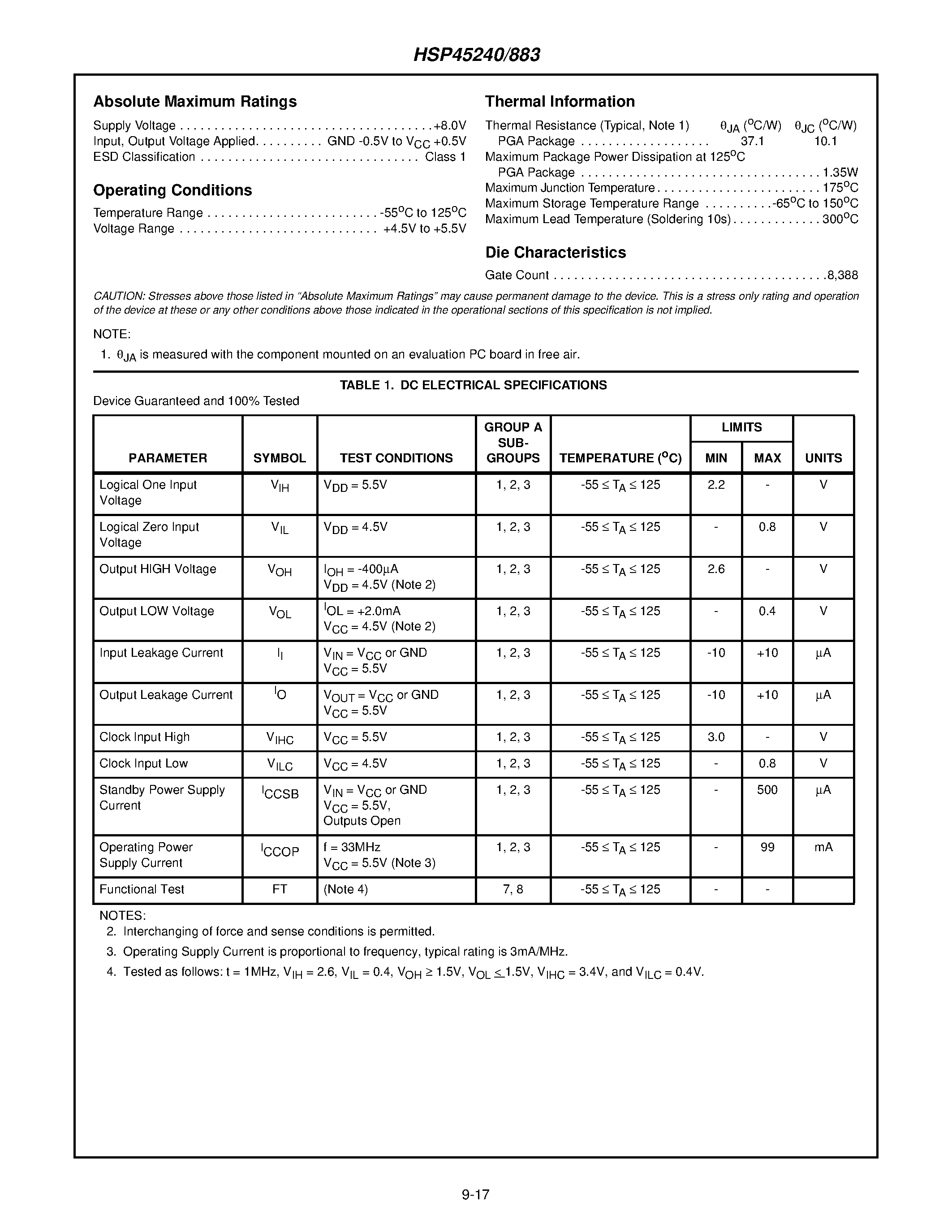 Datasheet HSP45240GM-40883 page 2 Datasheet HSP45240GM-40883 - Address Sequencer page 2