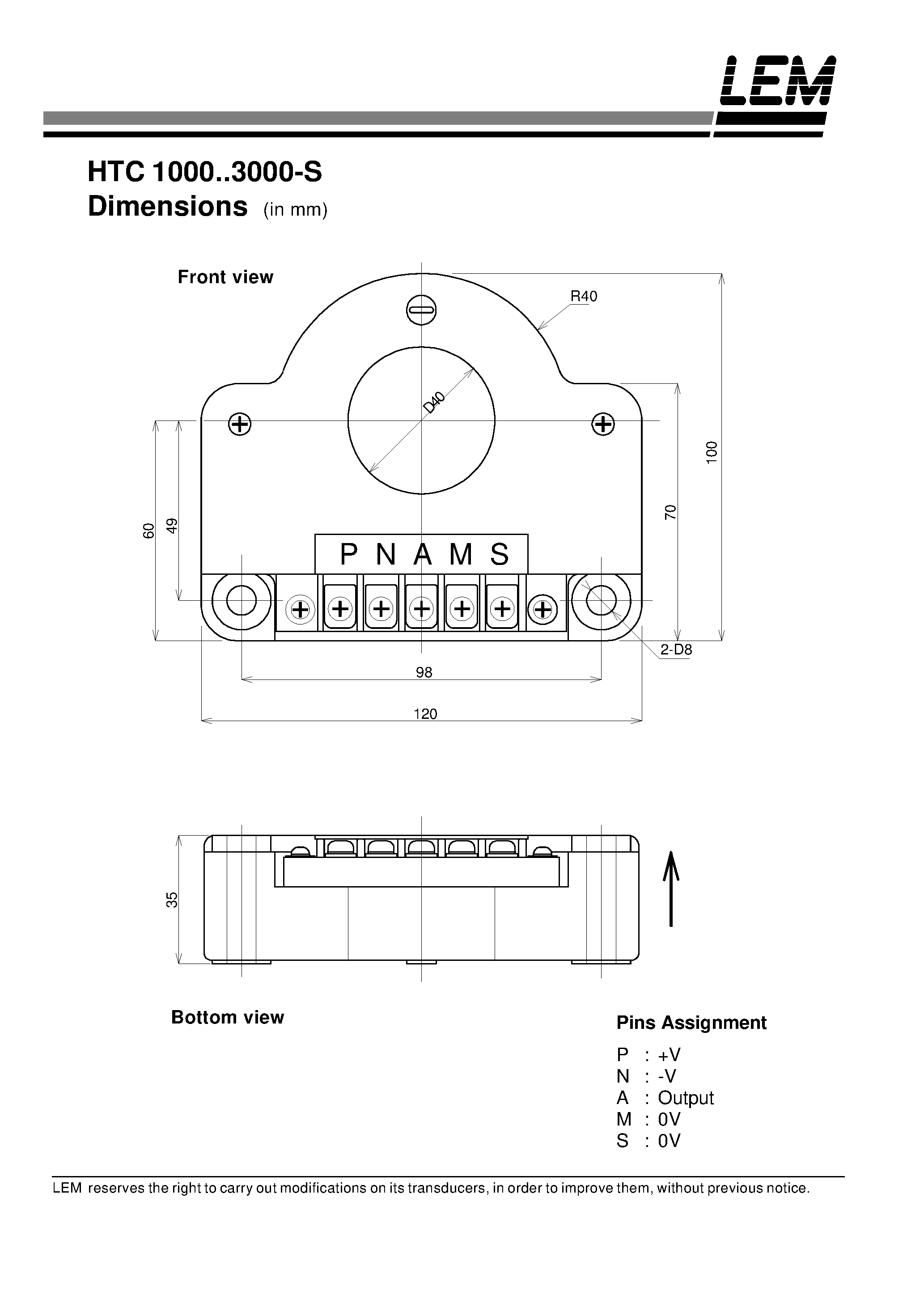 Datasheet HTC2000-S page 2 Datasheet HTC2000-S - Current Transducers HTC 1000~3000-S page 2