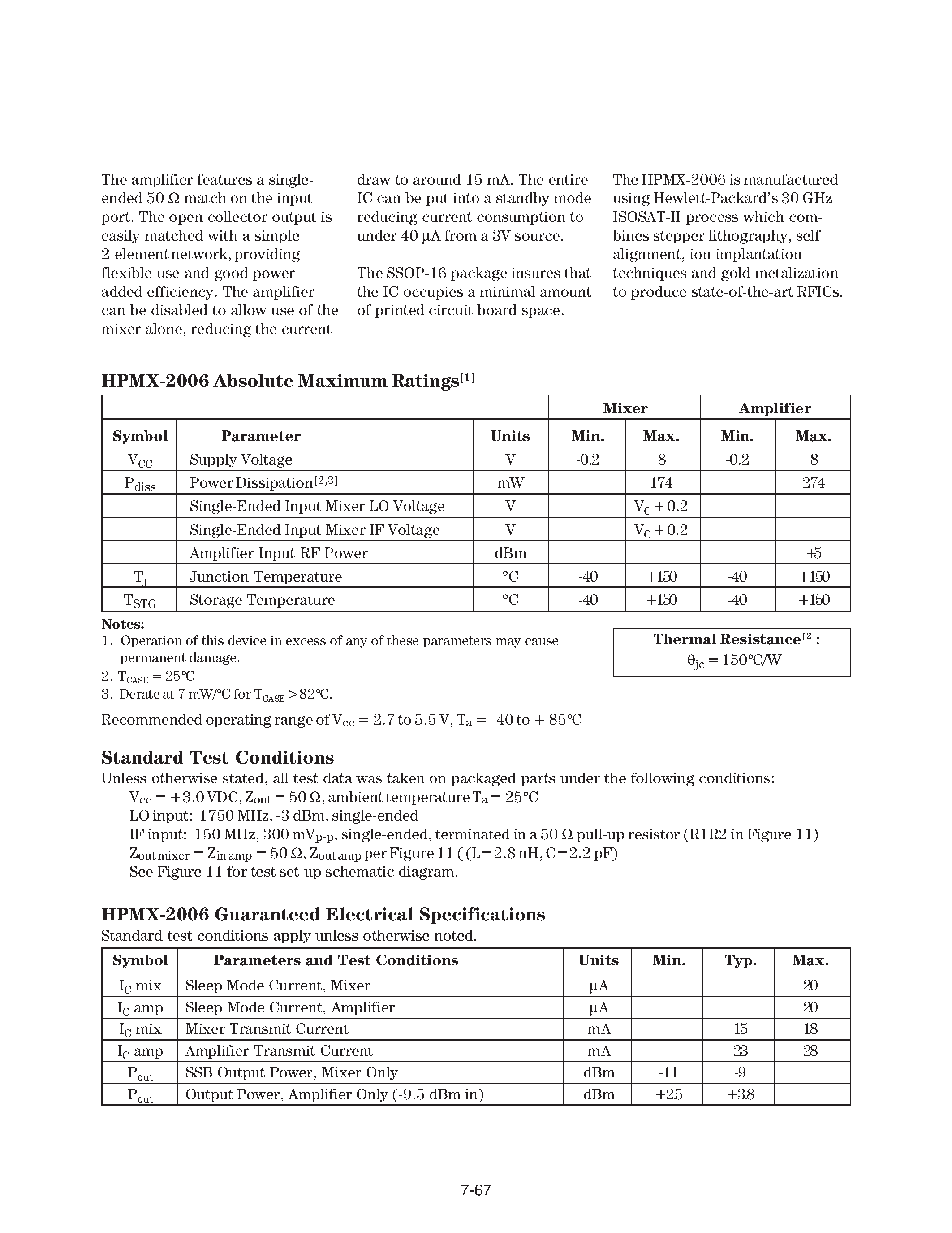 Datasheet HPMX-2006-BLK - 0.8 - 2.5 GHz Upconverter/Amplifier page 2